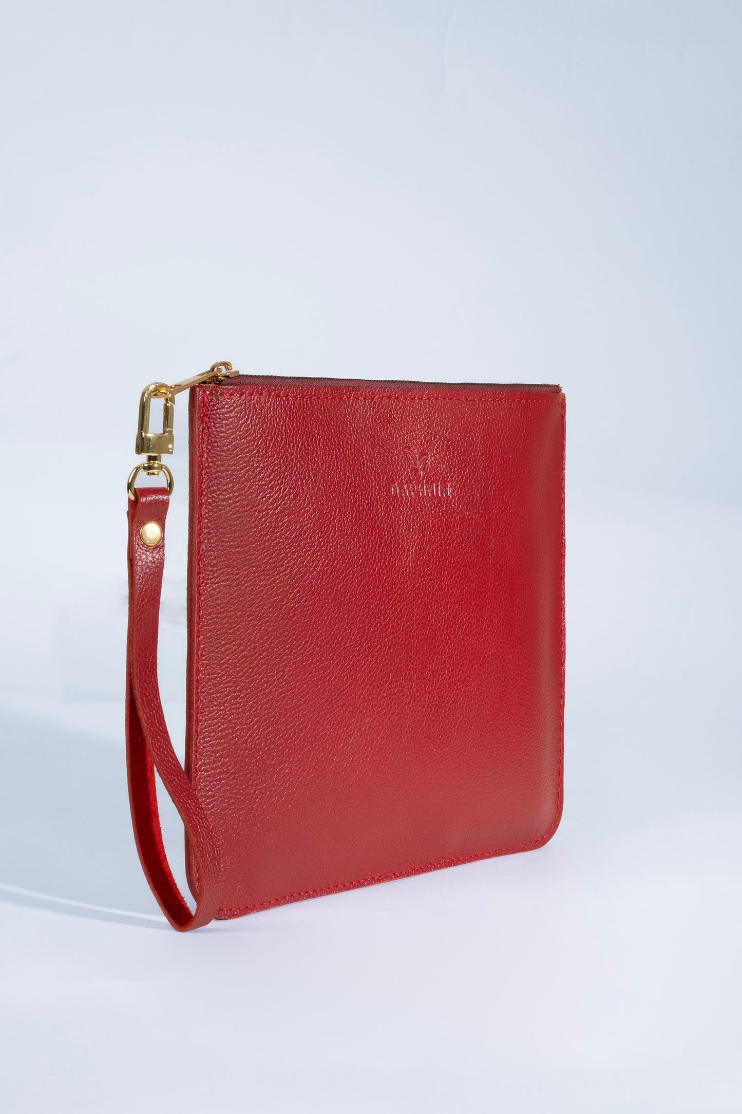 Nia Hakiki Deri Clutch Çanta - Kırmızı