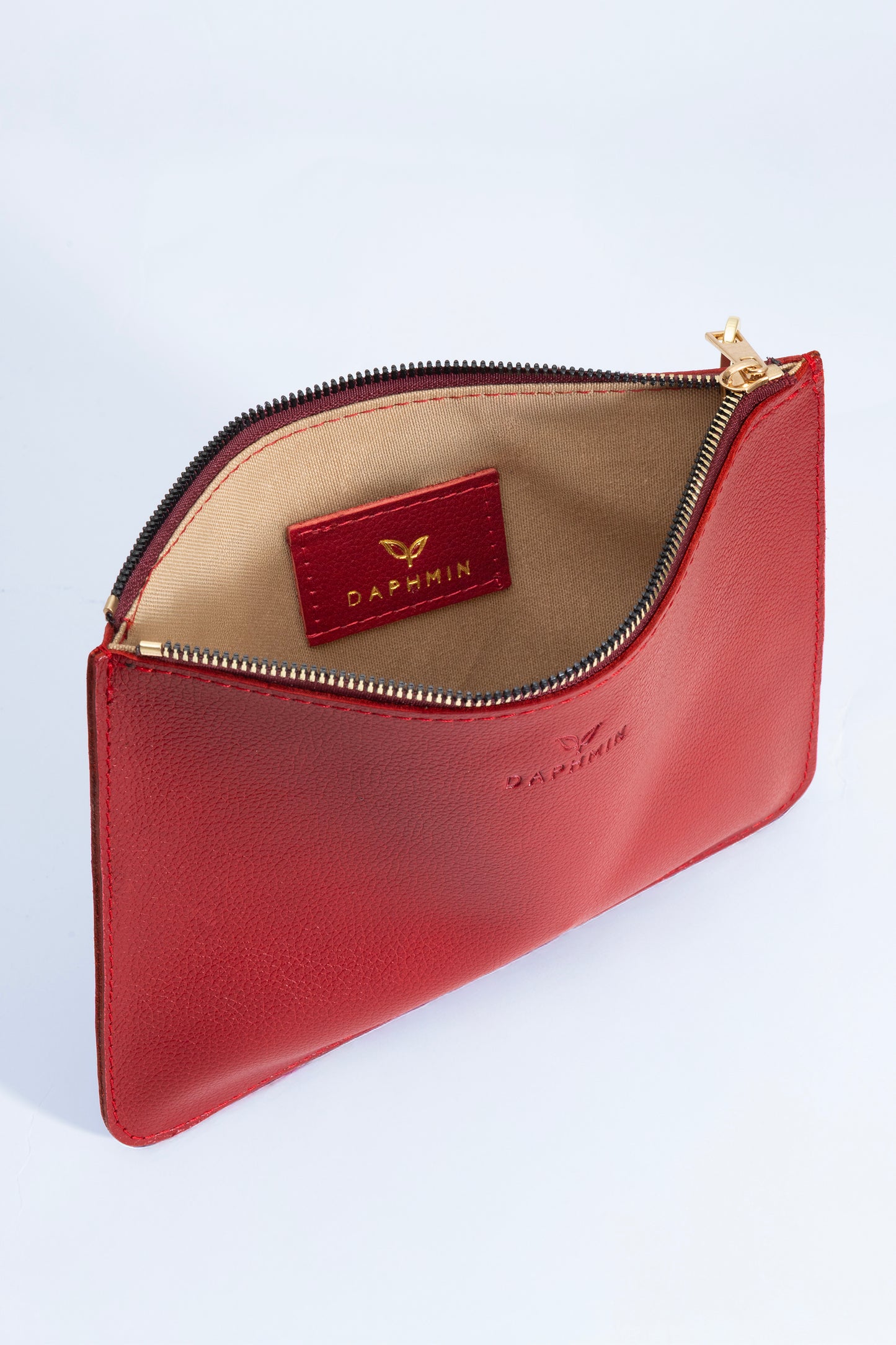 Nia Hakiki Deri Clutch Çanta - Kırmızı