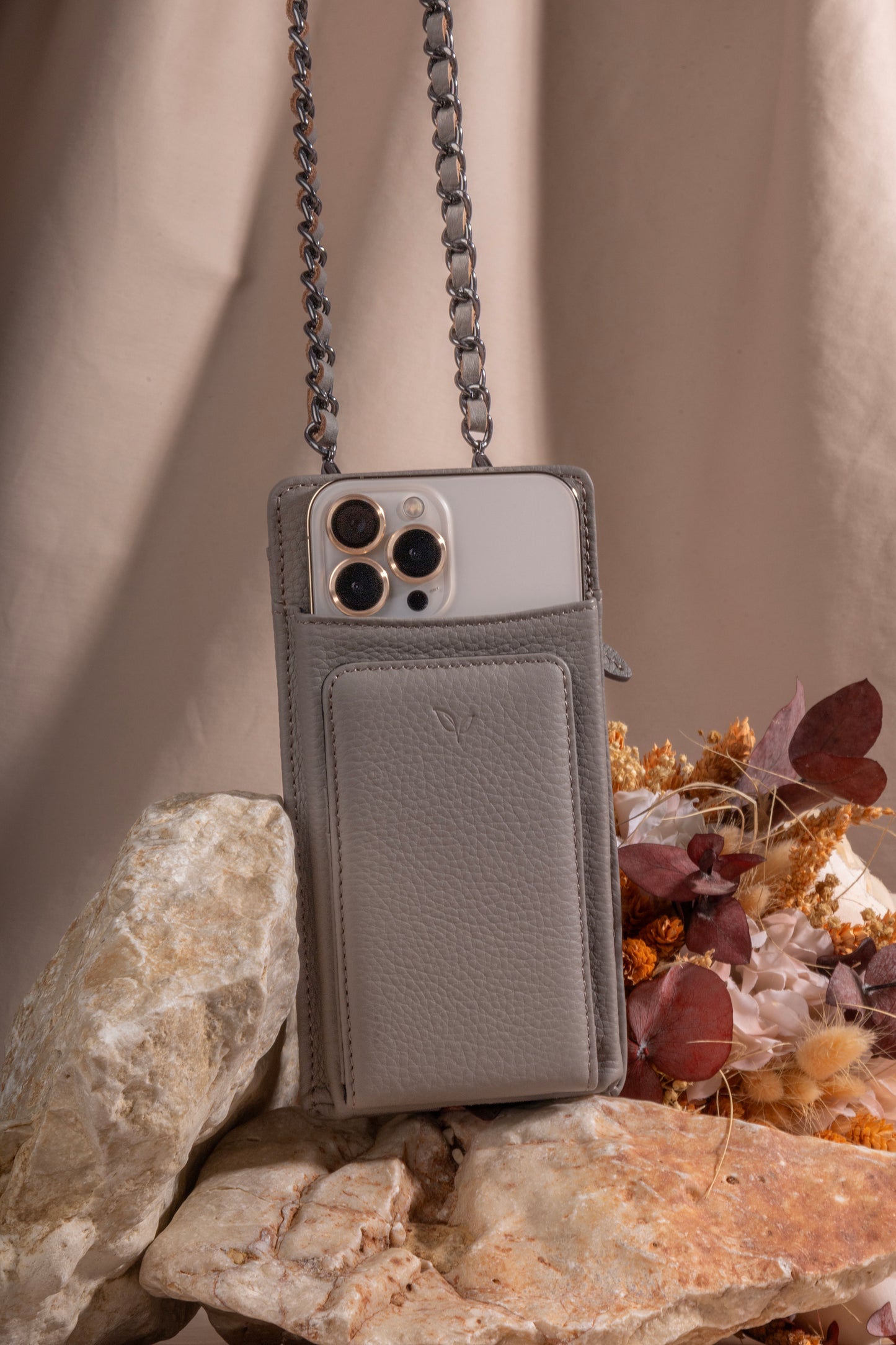 Laurel - Kadın Vizon Hakiki Deri Telefon Çantası ve Cüzdan