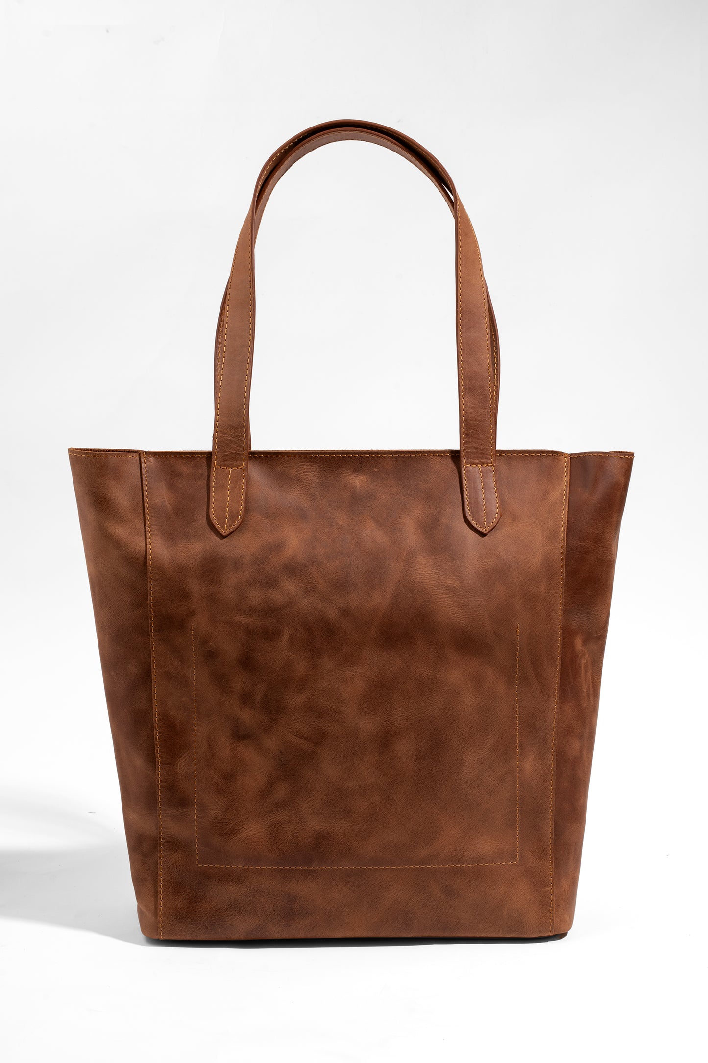 Daphne Everyday Large Tote - Taba Hakiki Deri Omuz Çantası