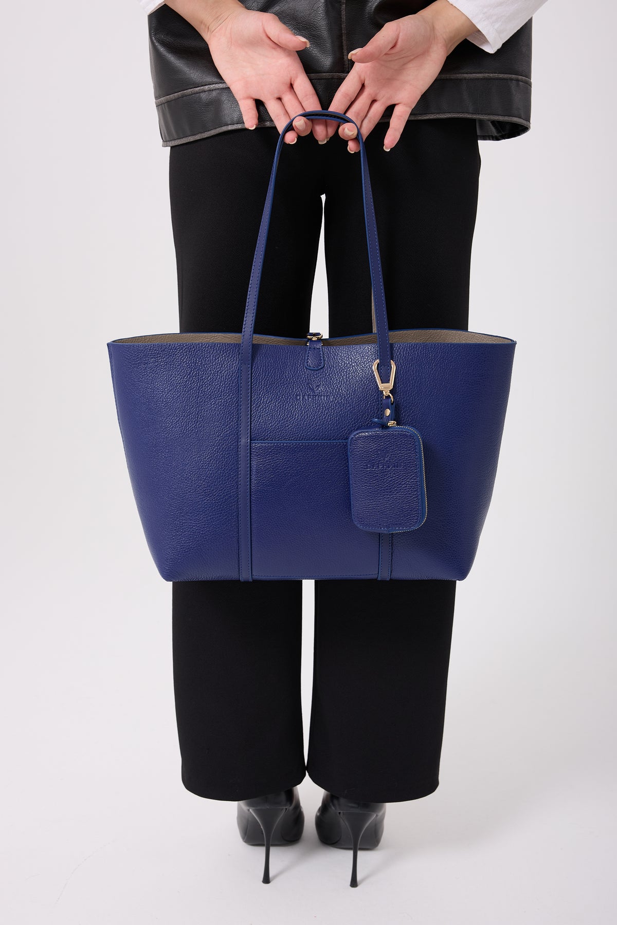Duo Reversible Tote – Taupe & Blue, image 9