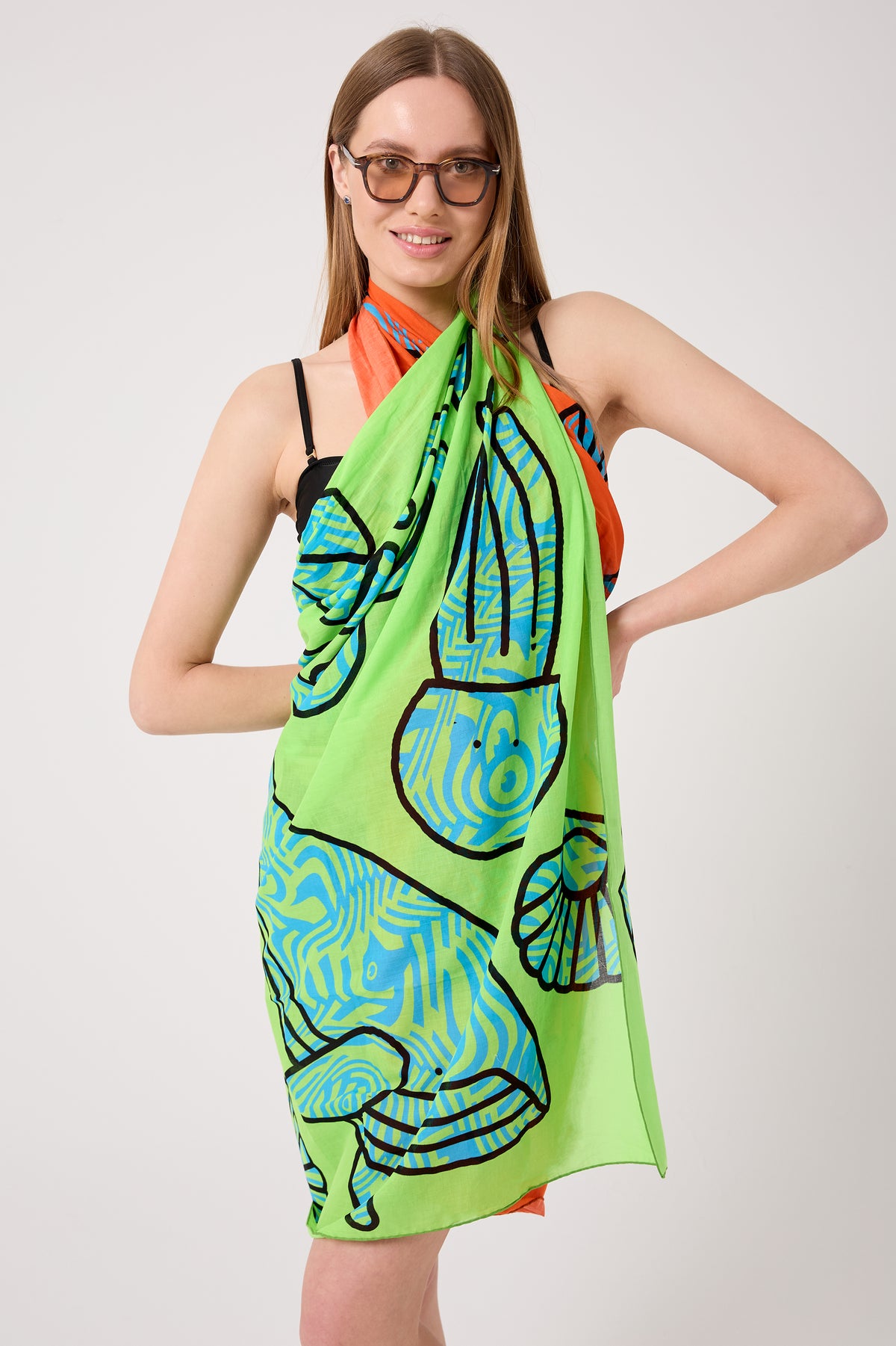 Coral 100% Cotton Pareo, image 6