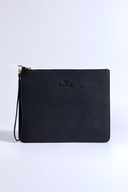 Nia Hakiki Deri Clutch Çanta - Siyah