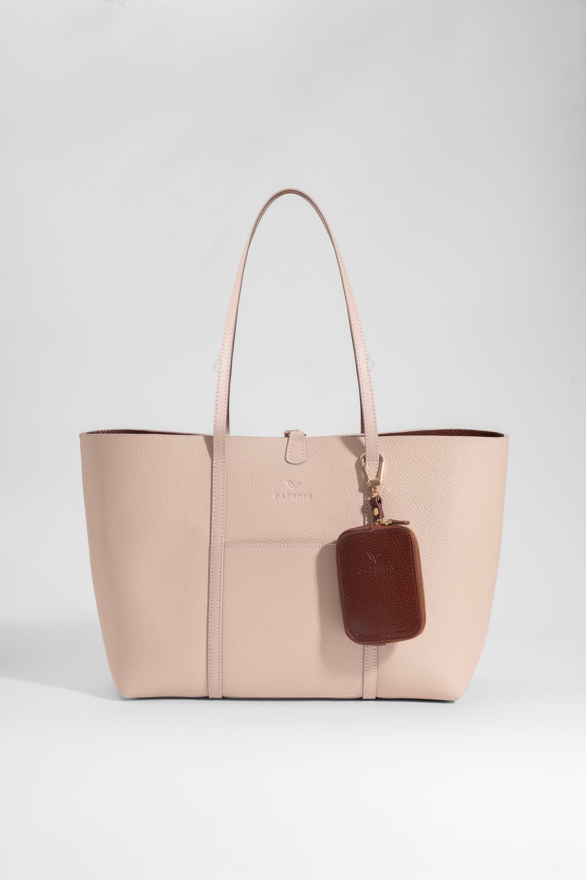 Duo Reversible Tote – Powder Pink & Tan, image 3