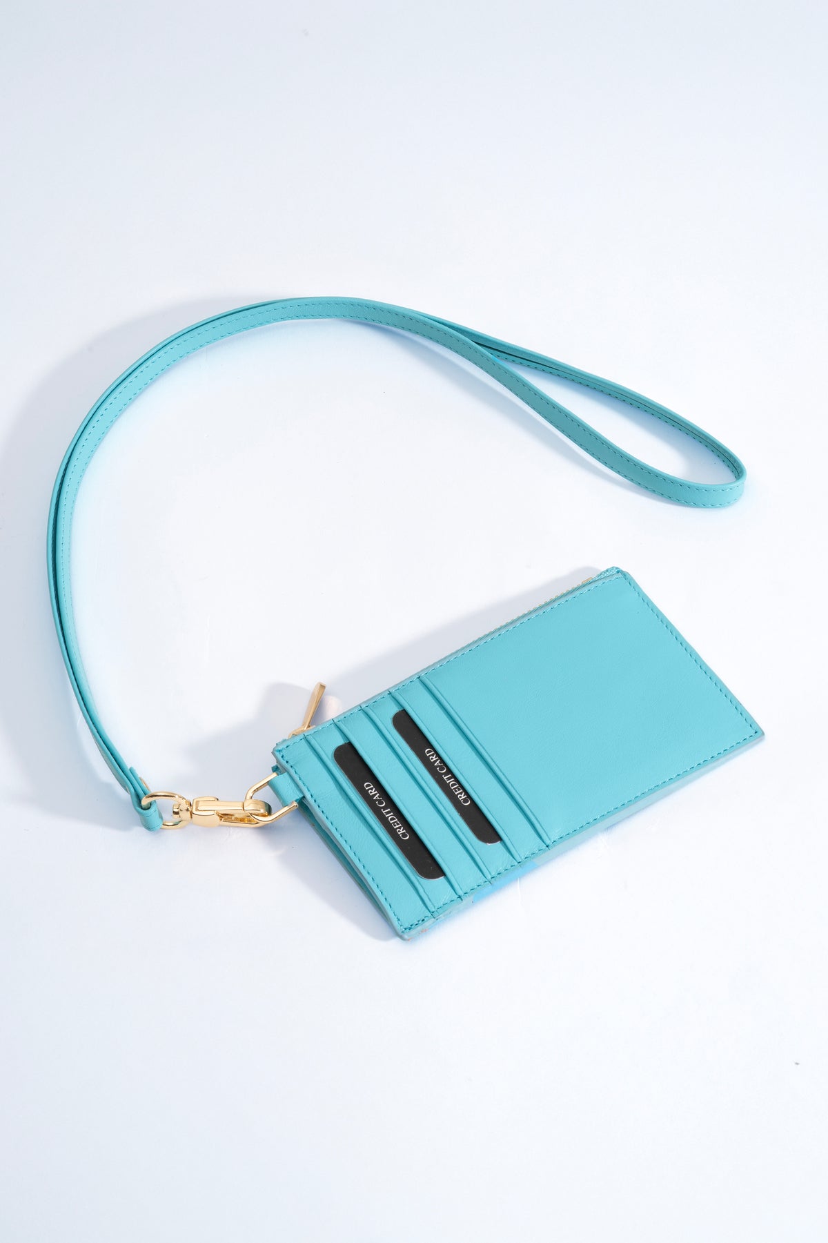 Mira Card Holder with Strap – Turquoise
