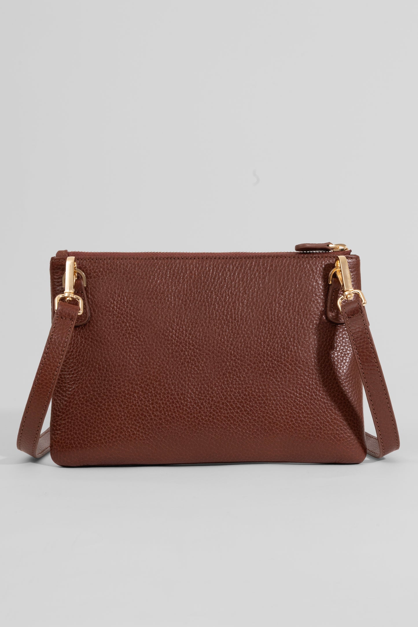 Carry Clutch - Kadın Hakiki Deri Omuz Askılı Taba Portföy/Çapraz Çanta