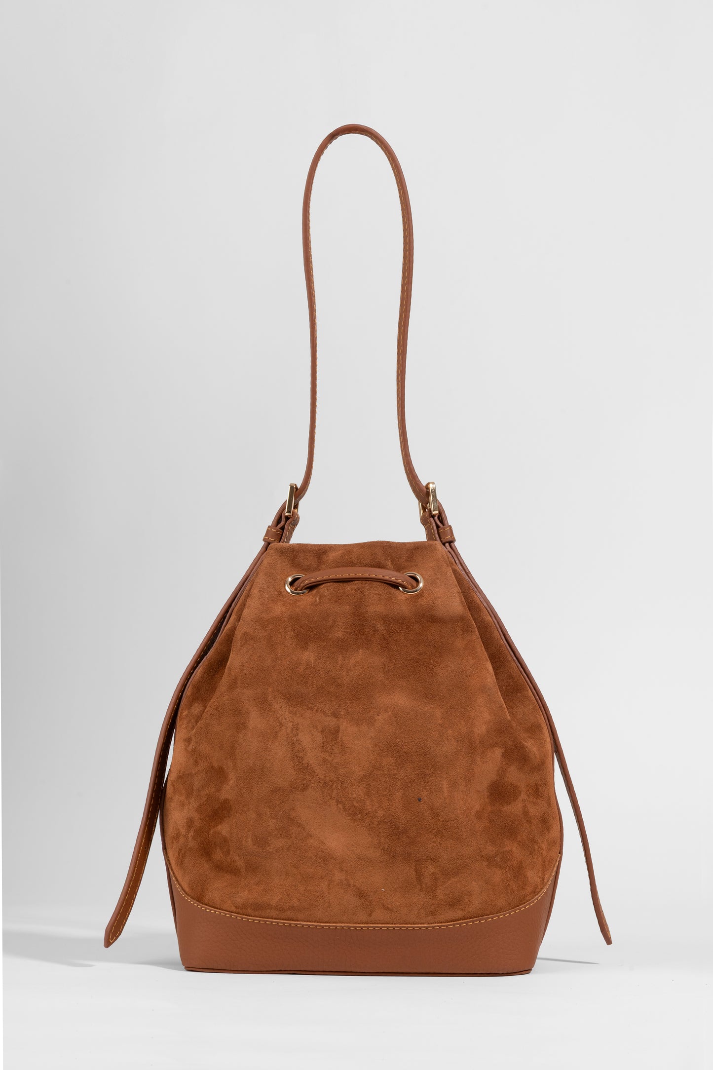 Sorella Suede Bucket – Taba Süet Kadın Omuz Çantası