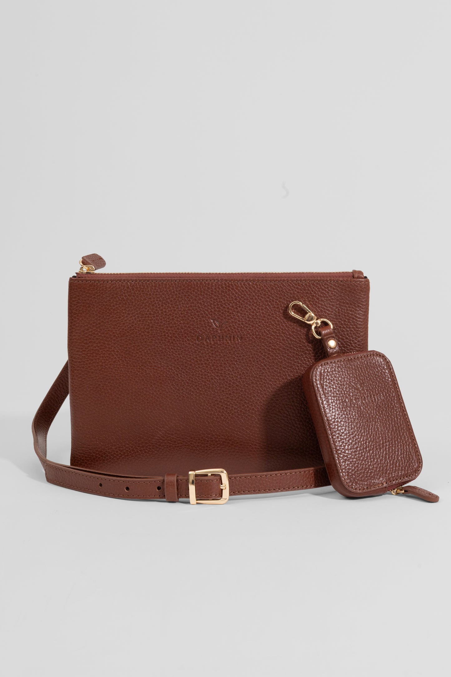 Carry Clutch - Kadın Hakiki Deri Omuz Askılı Taba Portföy/Çapraz Çanta