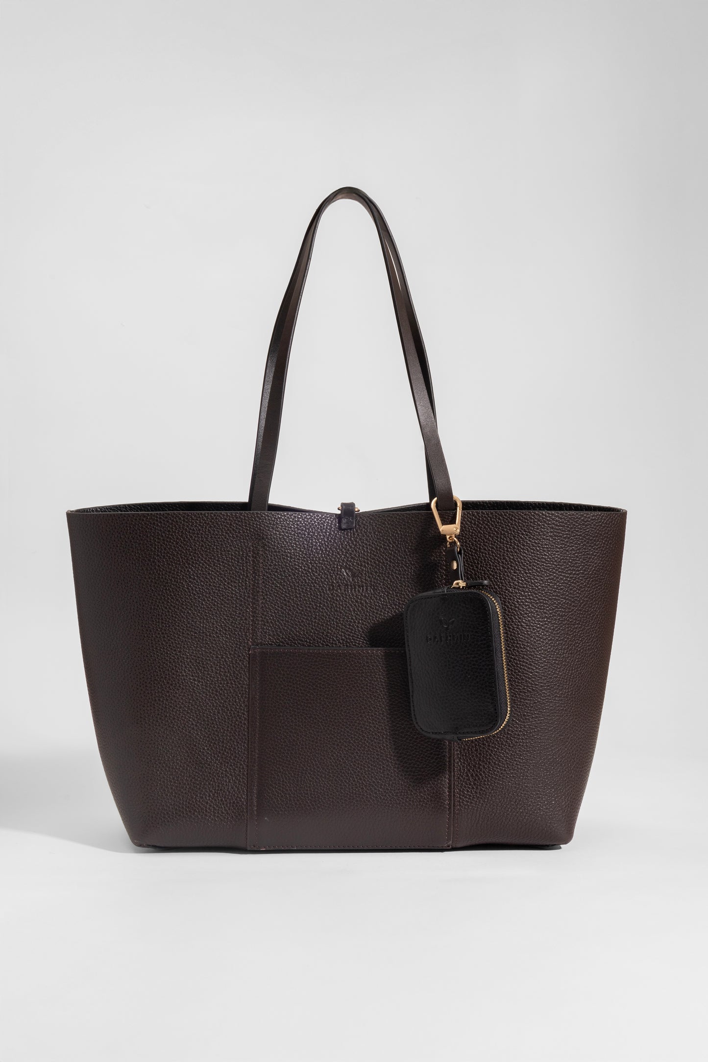 Duo Kadın Hakiki Deri Reversible Çift Taraflı Tote Çanta Kahverengi & Siyah