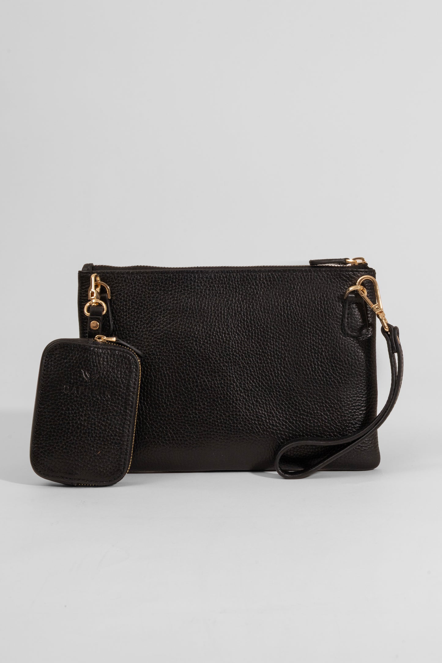 Carry Clutch - Kadın Hakiki Deri Omuz Askılı Siyah Portföy/Çapraz Çanta