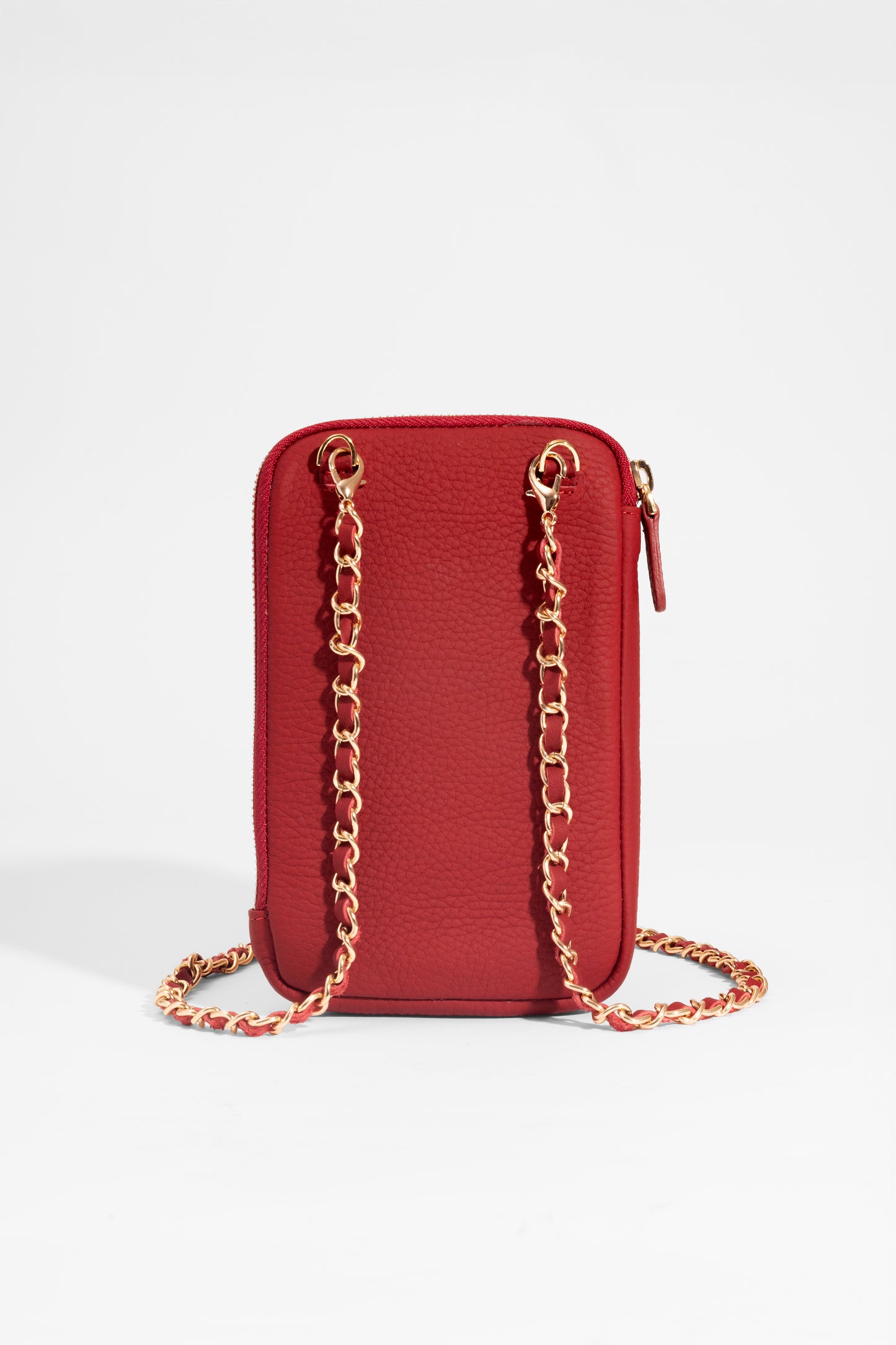 Laurel Plus - Kırmızı Hakiki Deri Büyük Boy Telefon Çantası