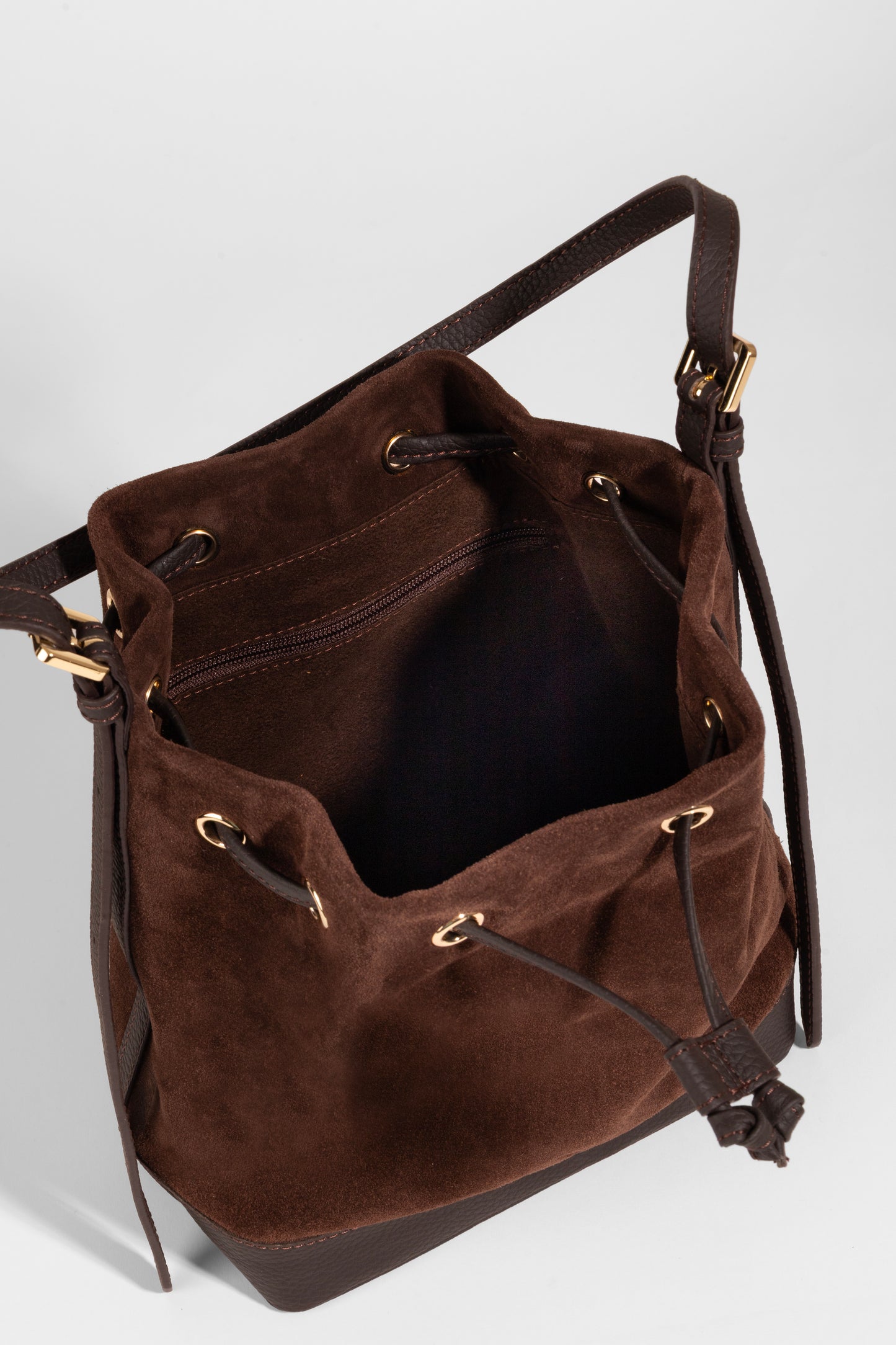 Sorella Suede Bucket – Kahverengi Süet Kadın Omuz Çantası