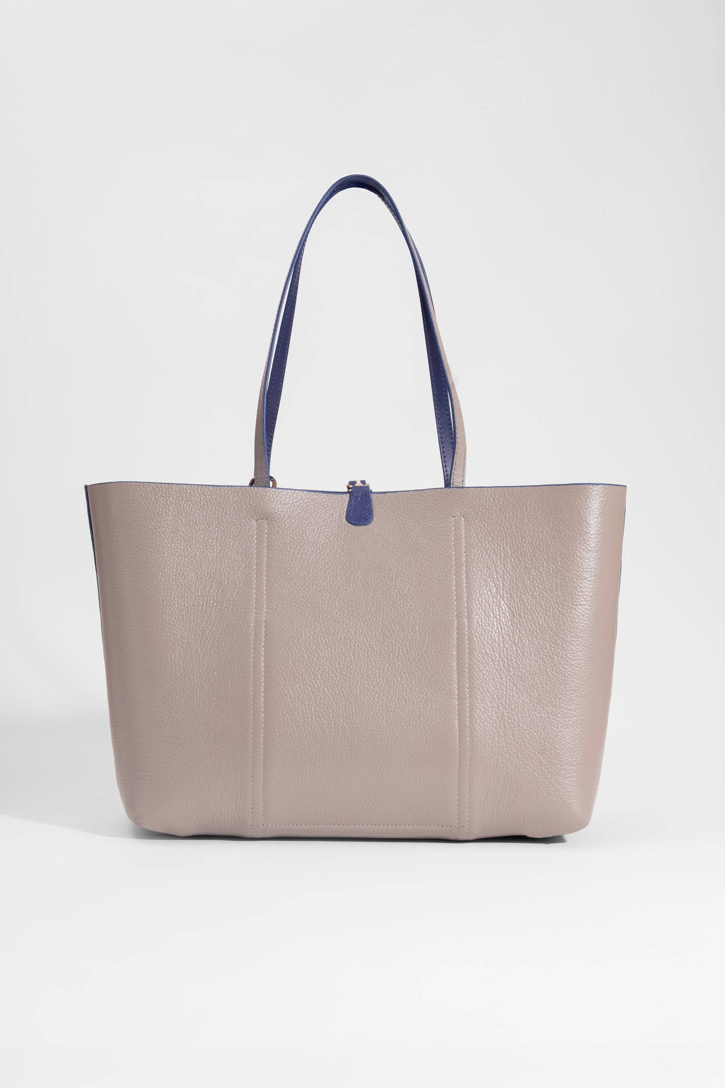 Duo Kadın Hakiki Deri Reversible Çift Taraflı Tote Çanta Vizon & Mavi