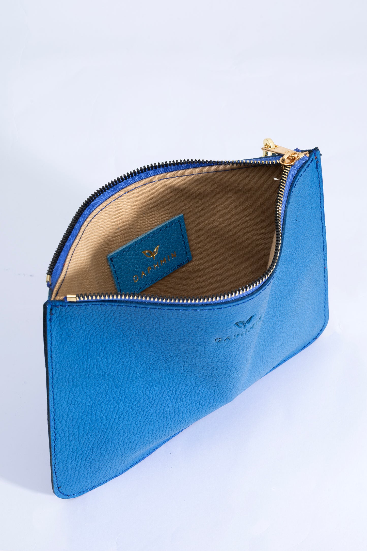 Nia Hakiki Deri Clutch Çanta - Mavi