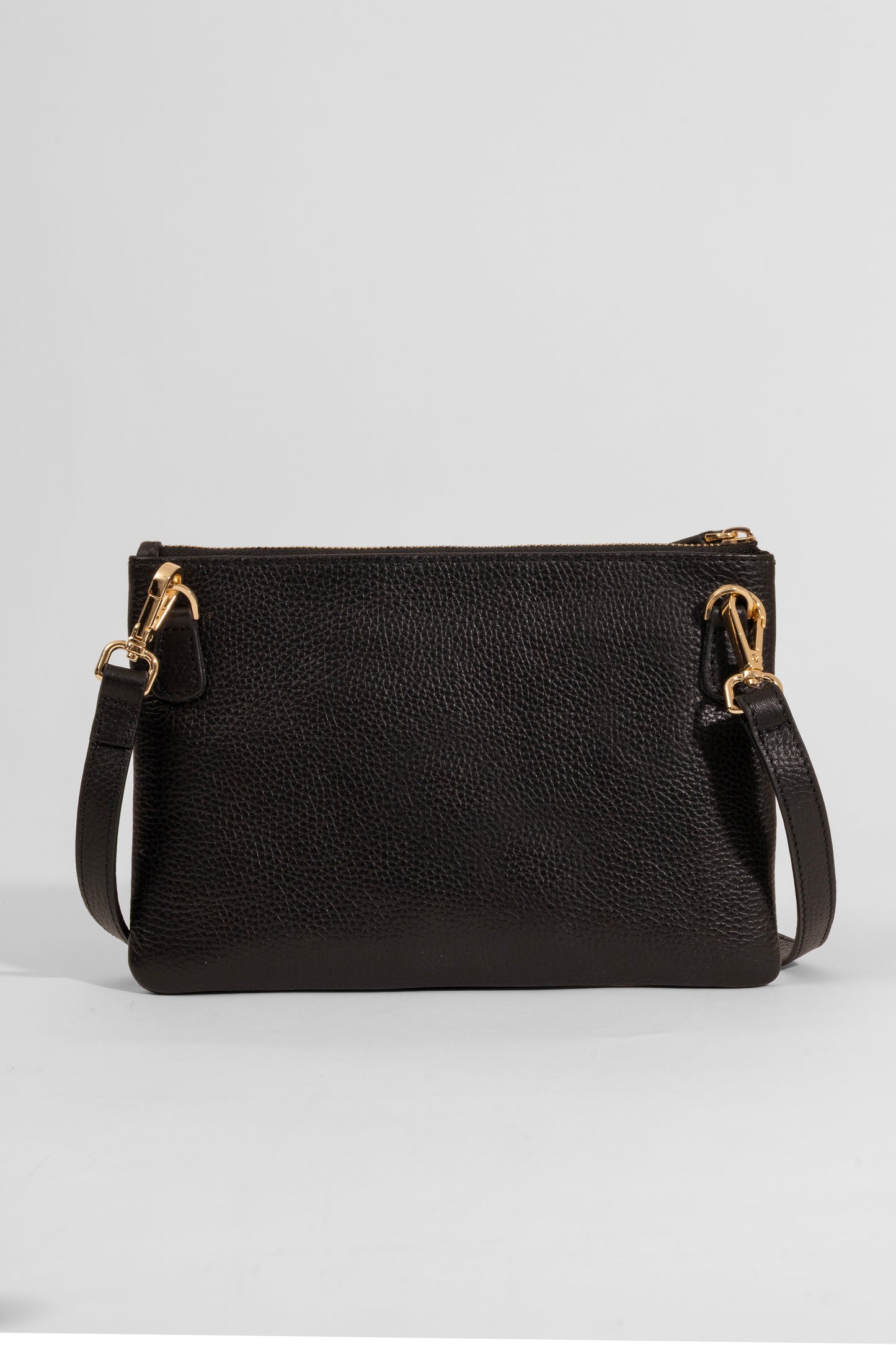 Carry Clutch - Kadın Hakiki Deri Omuz Askılı Siyah Portföy/Çapraz Çanta