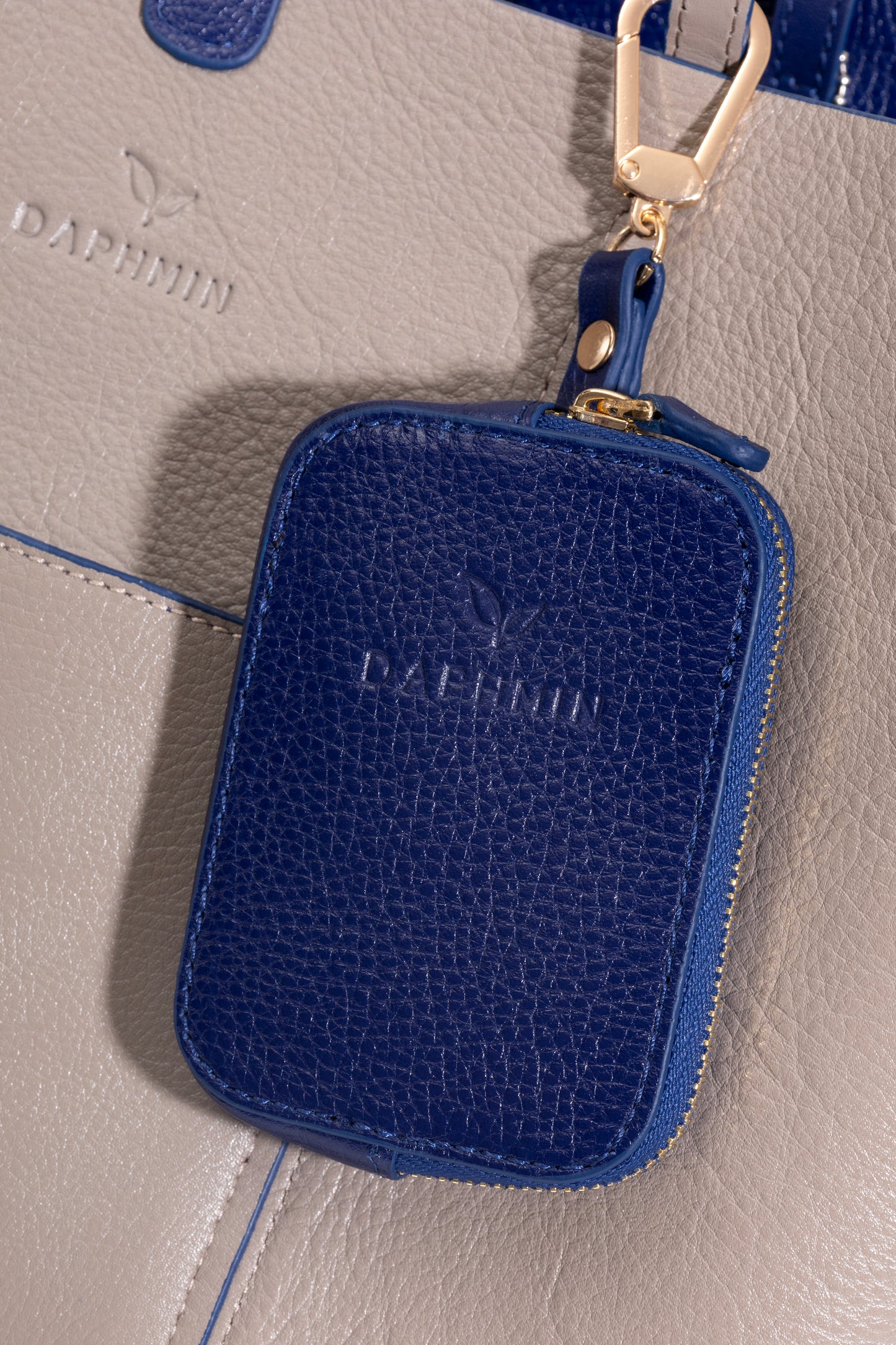 Duo Kadın Hakiki Deri Reversible Çift Taraflı Tote Çanta Vizon & Mavi