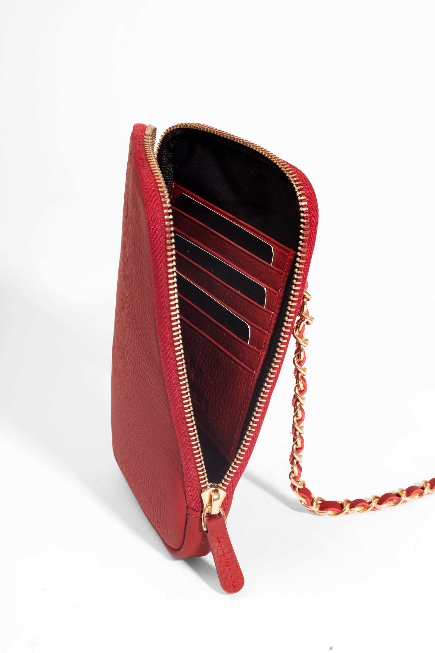 Laurel Plus - Kırmızı Hakiki Deri Büyük Boy Telefon Çantası