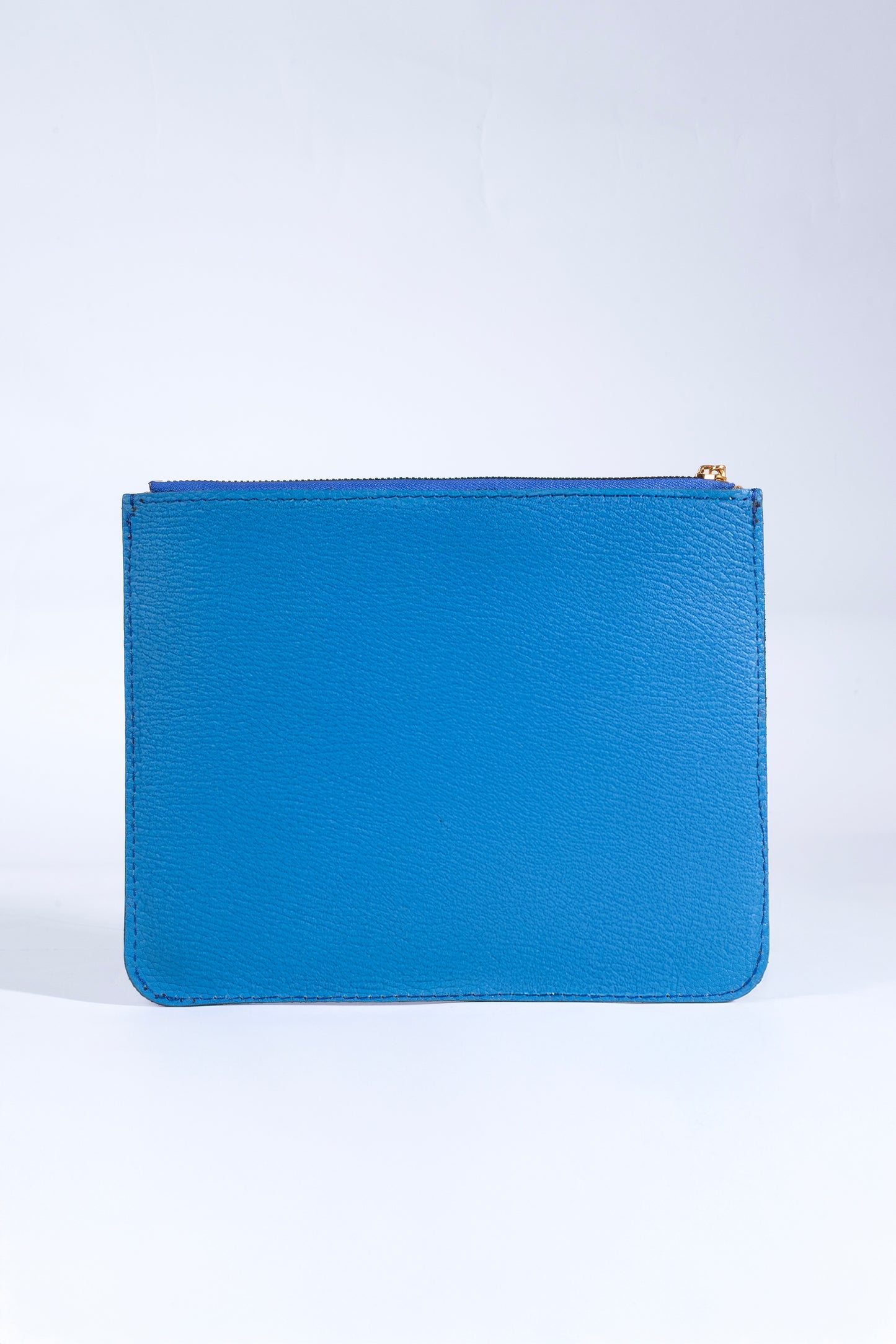 Nia Hakiki Deri Clutch Çanta - Mavi