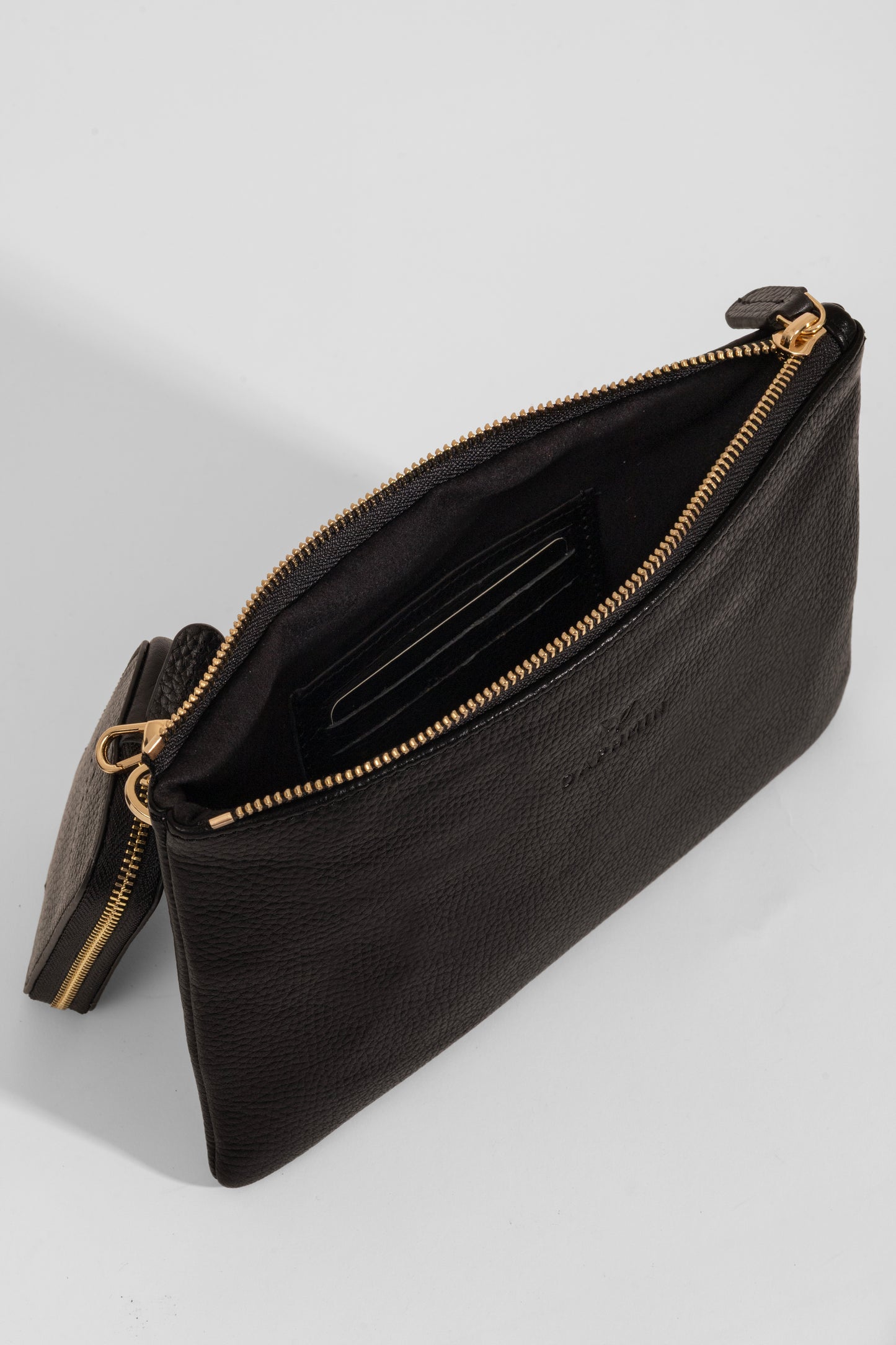 Carry Clutch - Kadın Hakiki Deri Omuz Askılı Siyah Portföy/Çapraz Çanta