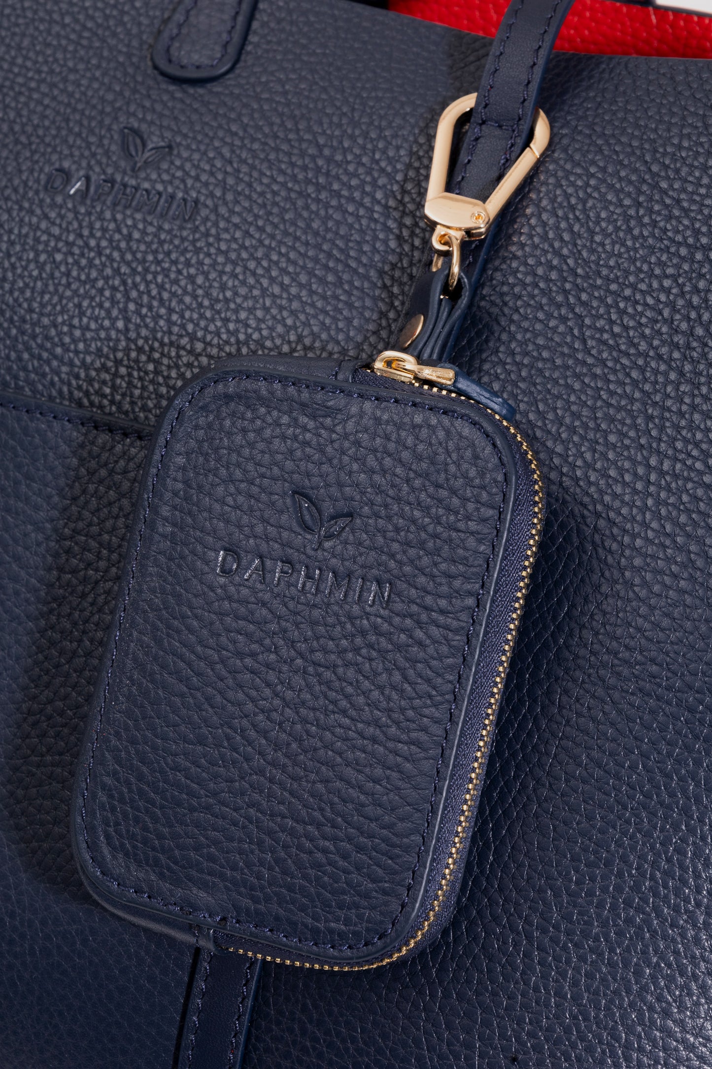 Duo Kadın Hakiki Deri Reversible Çift Taraflı Tote Çanta Lacivert & Kırmızı