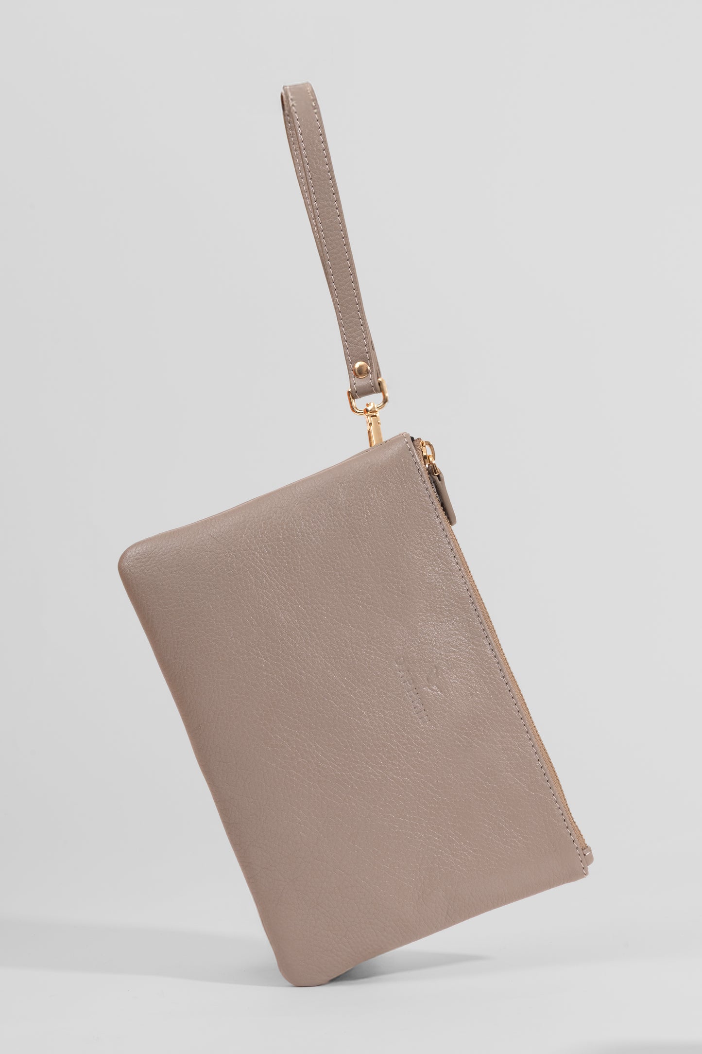 Carry Clutch - Kadın Hakiki Deri Omuz Askılı Vizon Portföy/Çapraz Çanta