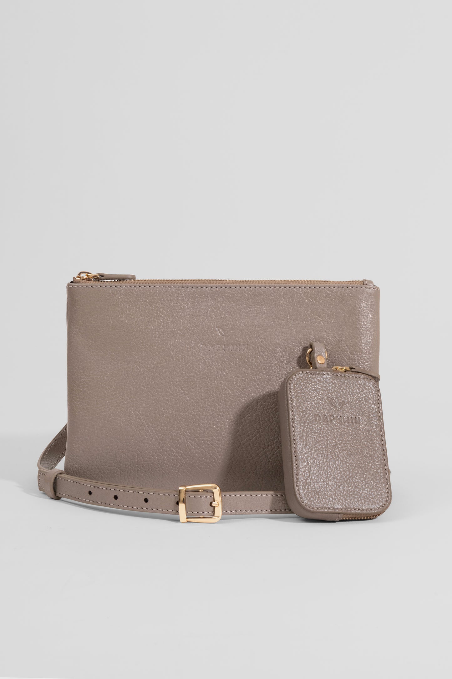 Carry Clutch - Kadın Hakiki Deri Omuz Askılı Vizon Portföy/Çapraz Çanta