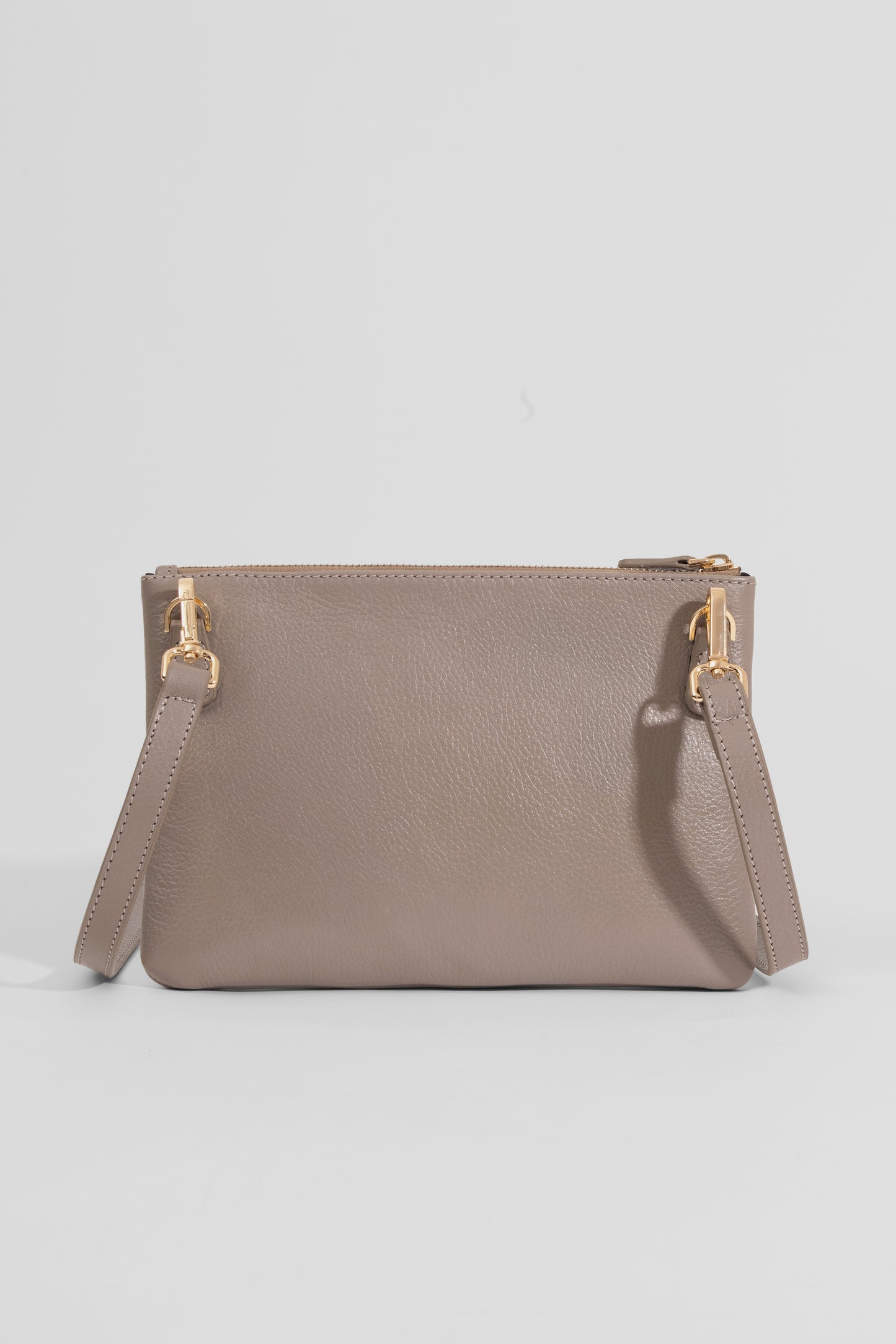 Carry Clutch - Kadın Hakiki Deri Omuz Askılı Vizon Portföy/Çapraz Çanta