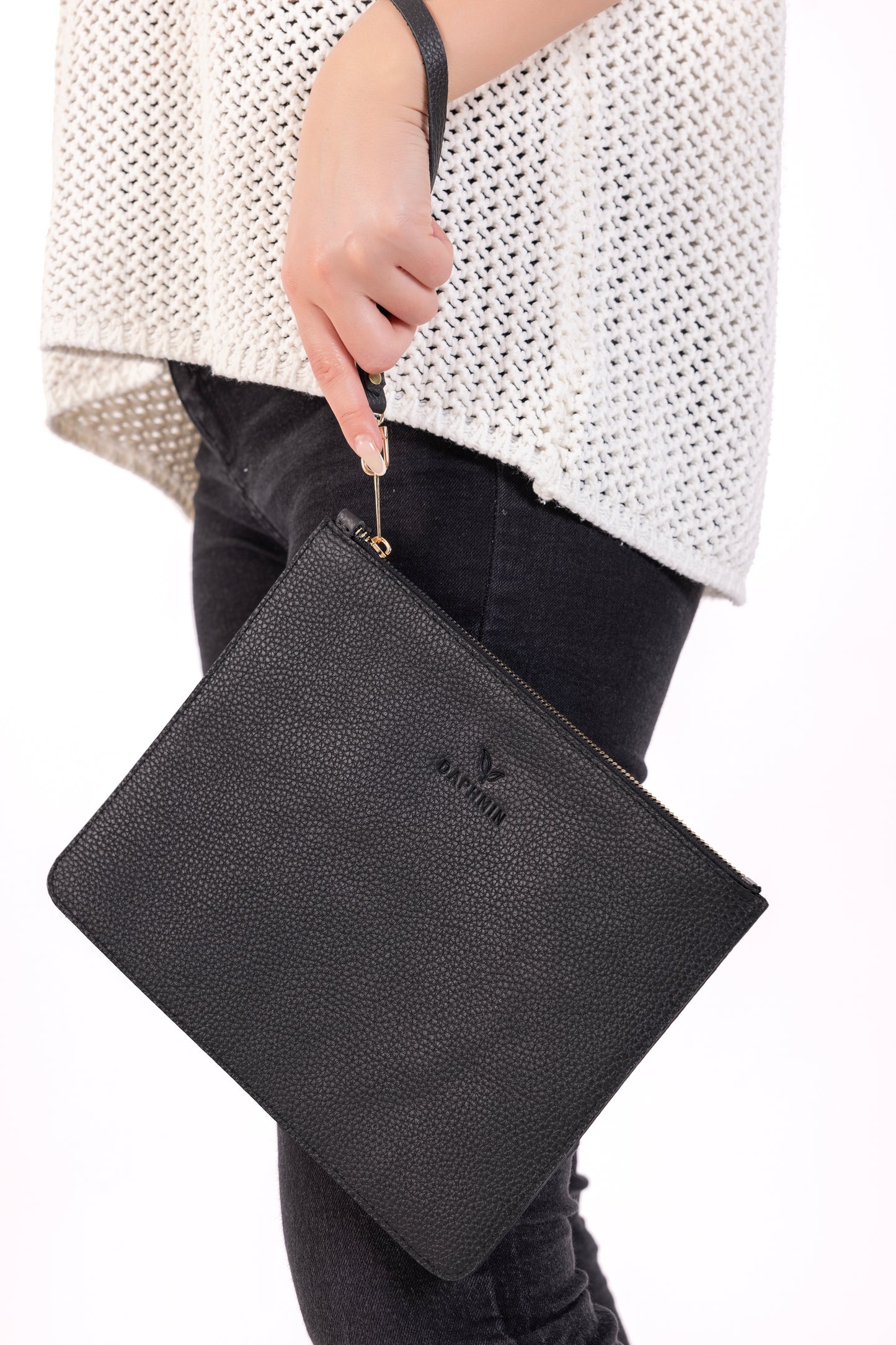 Nia Hakiki Deri Clutch Çanta - Siyah