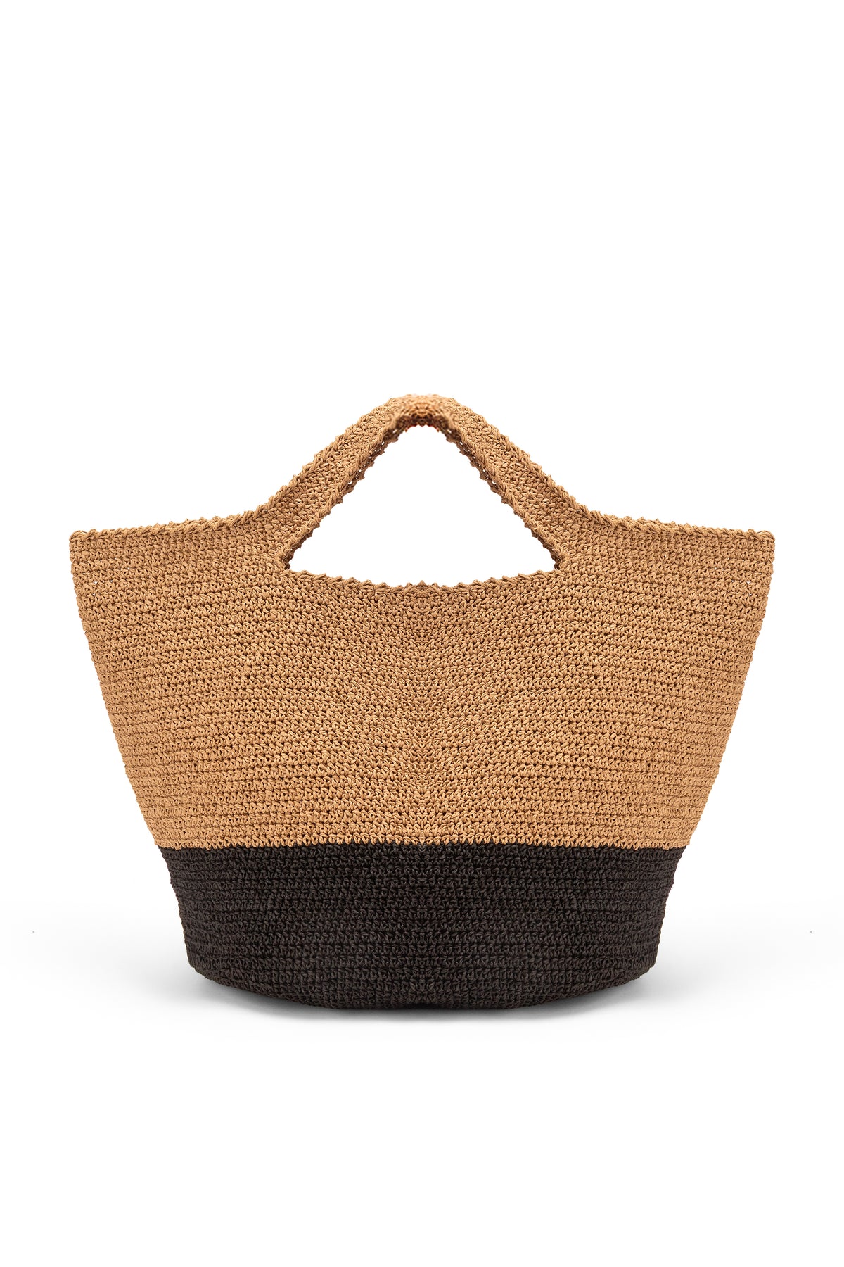 Straw-Look Sack Bag – Natural & Black