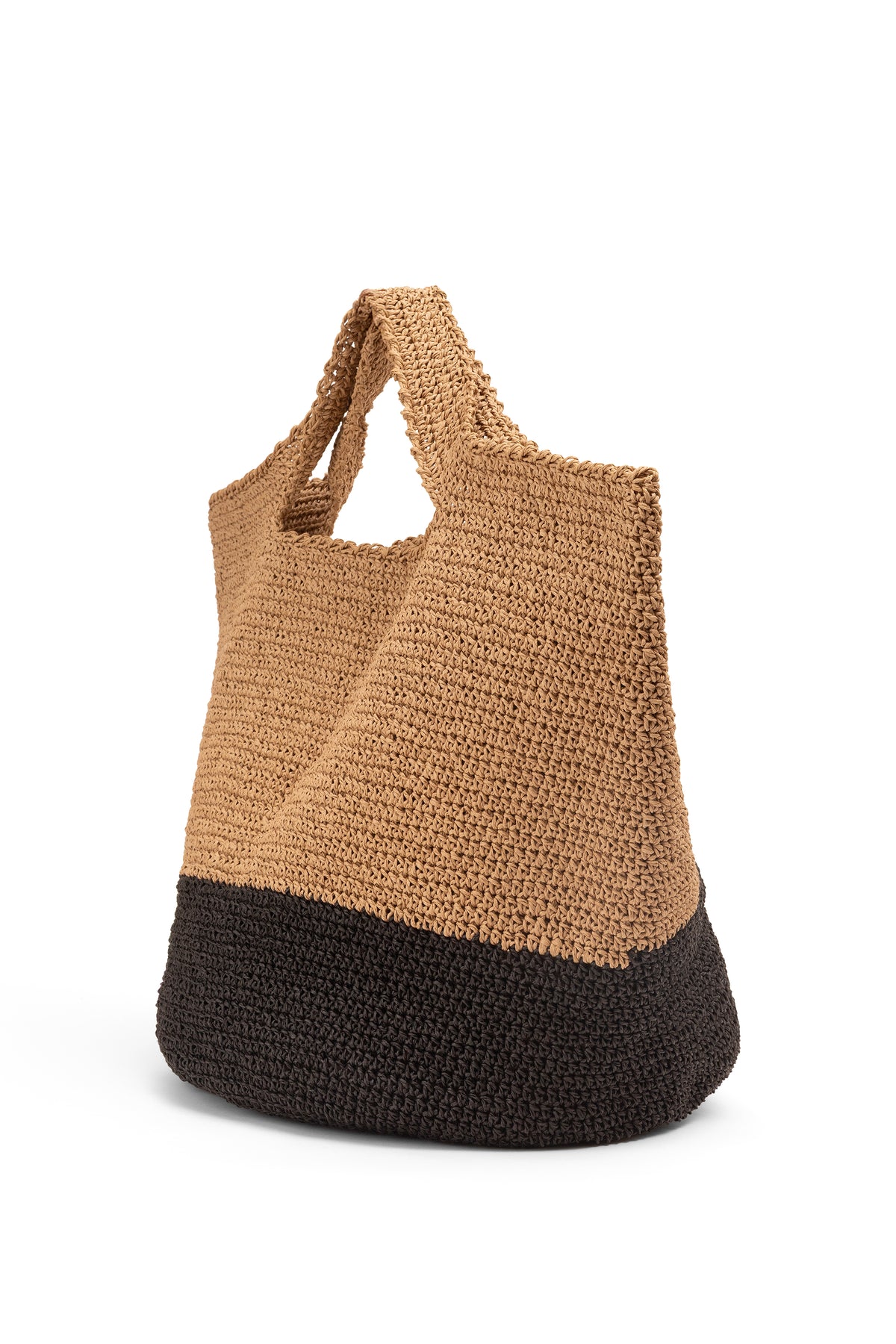 Straw-Look Sack Bag – Natural & Black, image 3