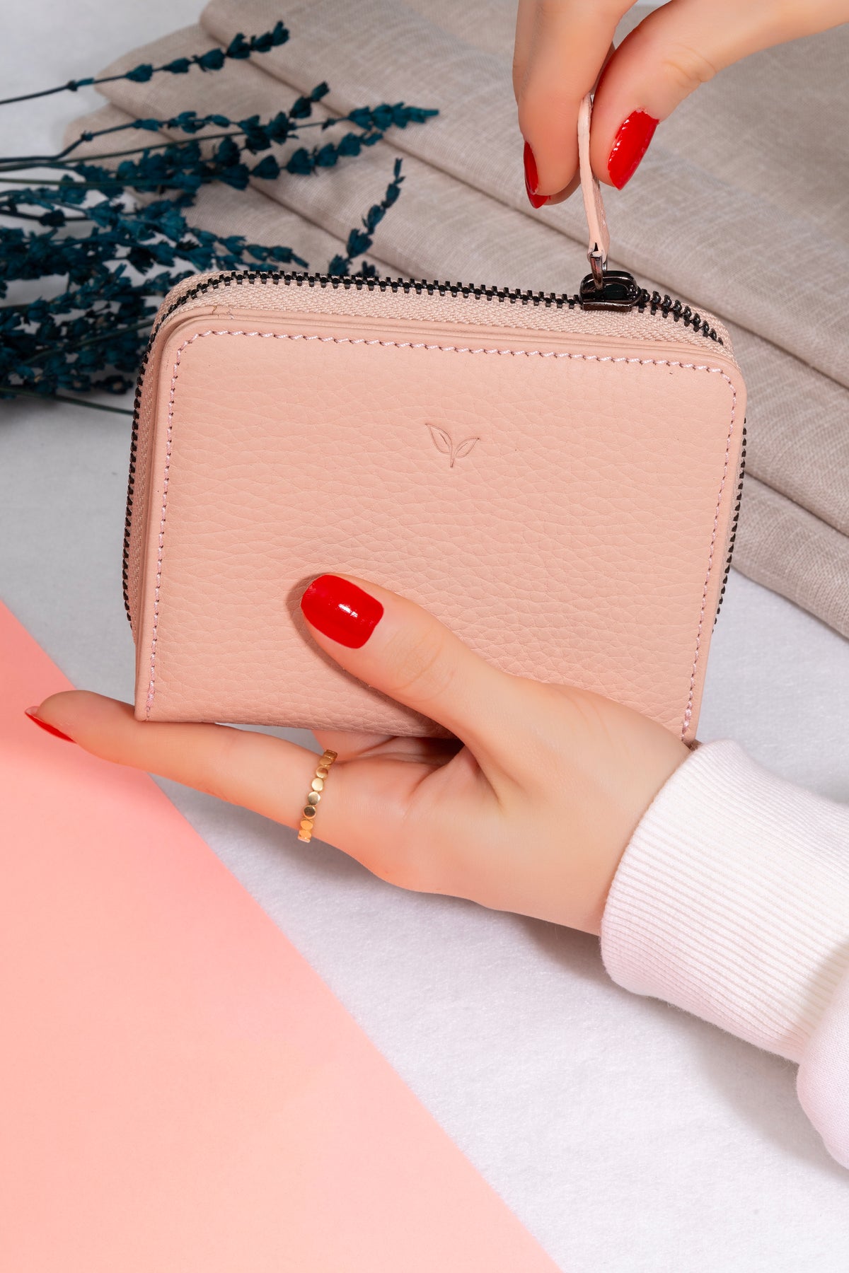 Vera Zipped Wallet – Powder Pink, image 7
