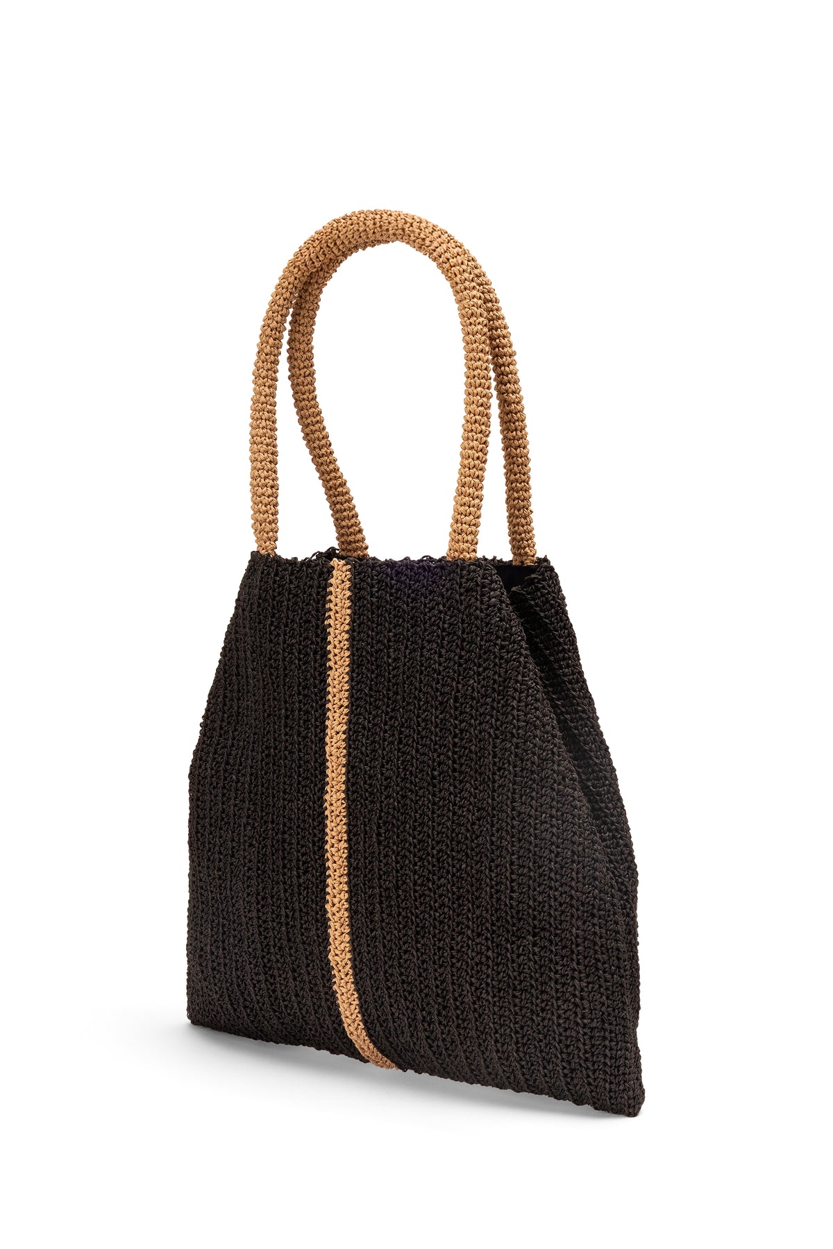 Straw-Look Convertible Shoulder Bag – Black, image 4
