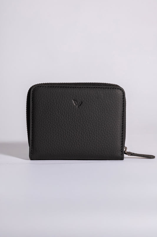 Vera - Kadın Siyah Zip Around Hakiki Deri Cüzdan