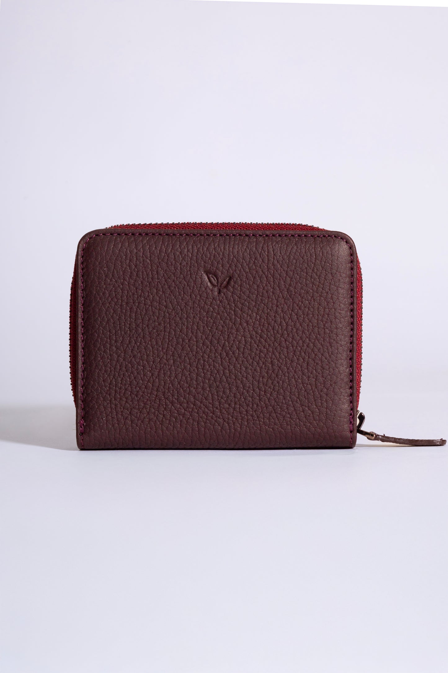 Vera - Kadın Bordo Zip Around Hakiki Deri Cüzdan