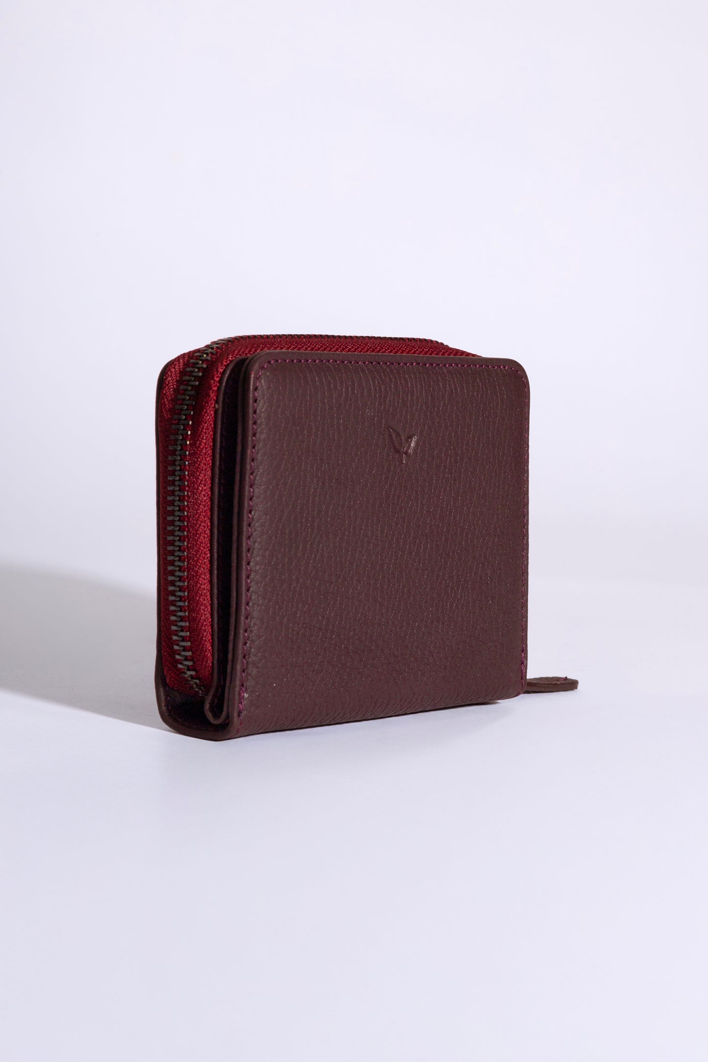 Vera - Kadın Bordo Zip Around Hakiki Deri Cüzdan