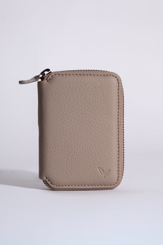 Zeas - Unisex Vizon Zip Around Hakiki Deri Cüzdan