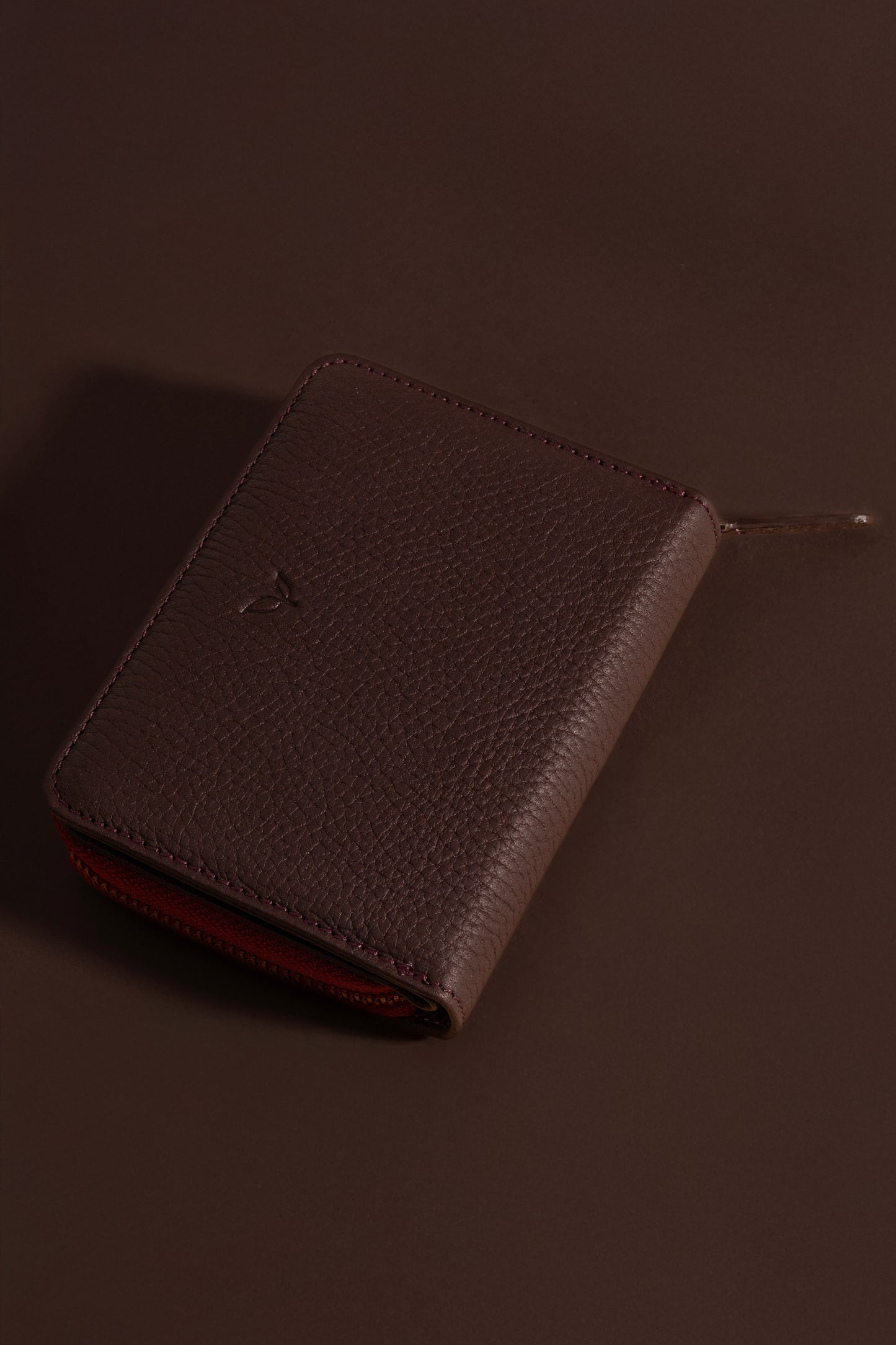 Vera - Kadın Bordo Zip Around Hakiki Deri Cüzdan