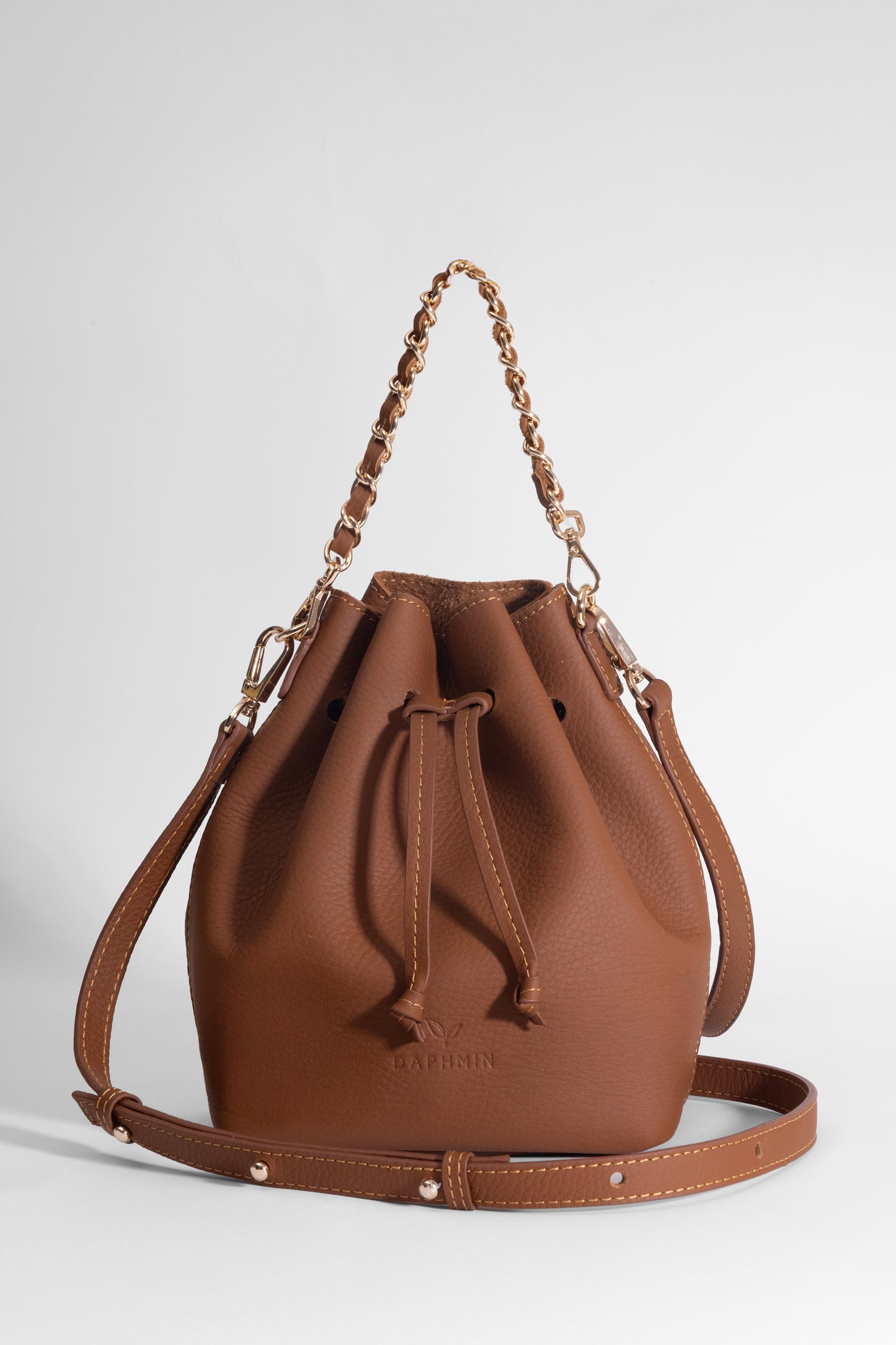 Sorellina Mini Bucket - Hakiki Deri Taba Büzgülü Çanta