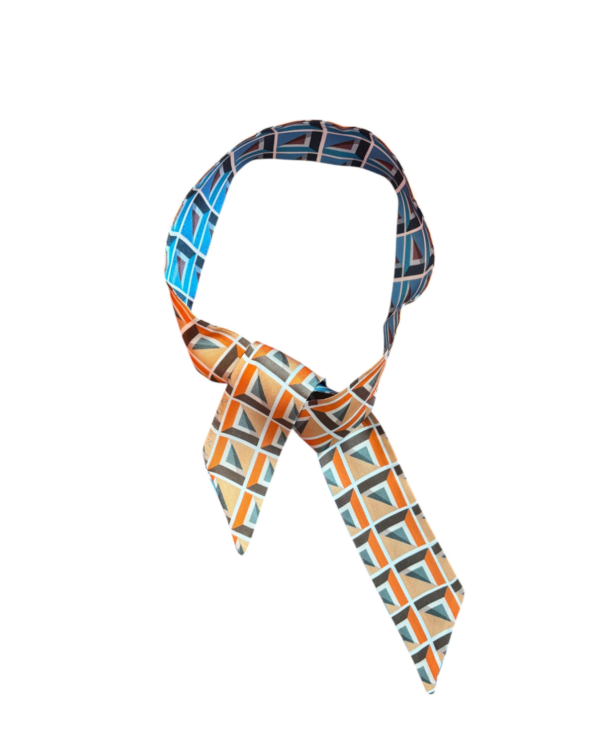 Linea Double-Sided Slim Silk Scarf, image 7