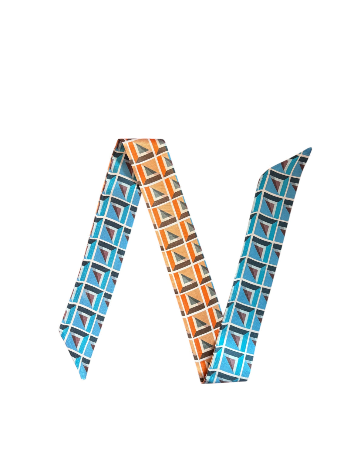 Linea Double-Sided Slim Silk Scarf, image 8