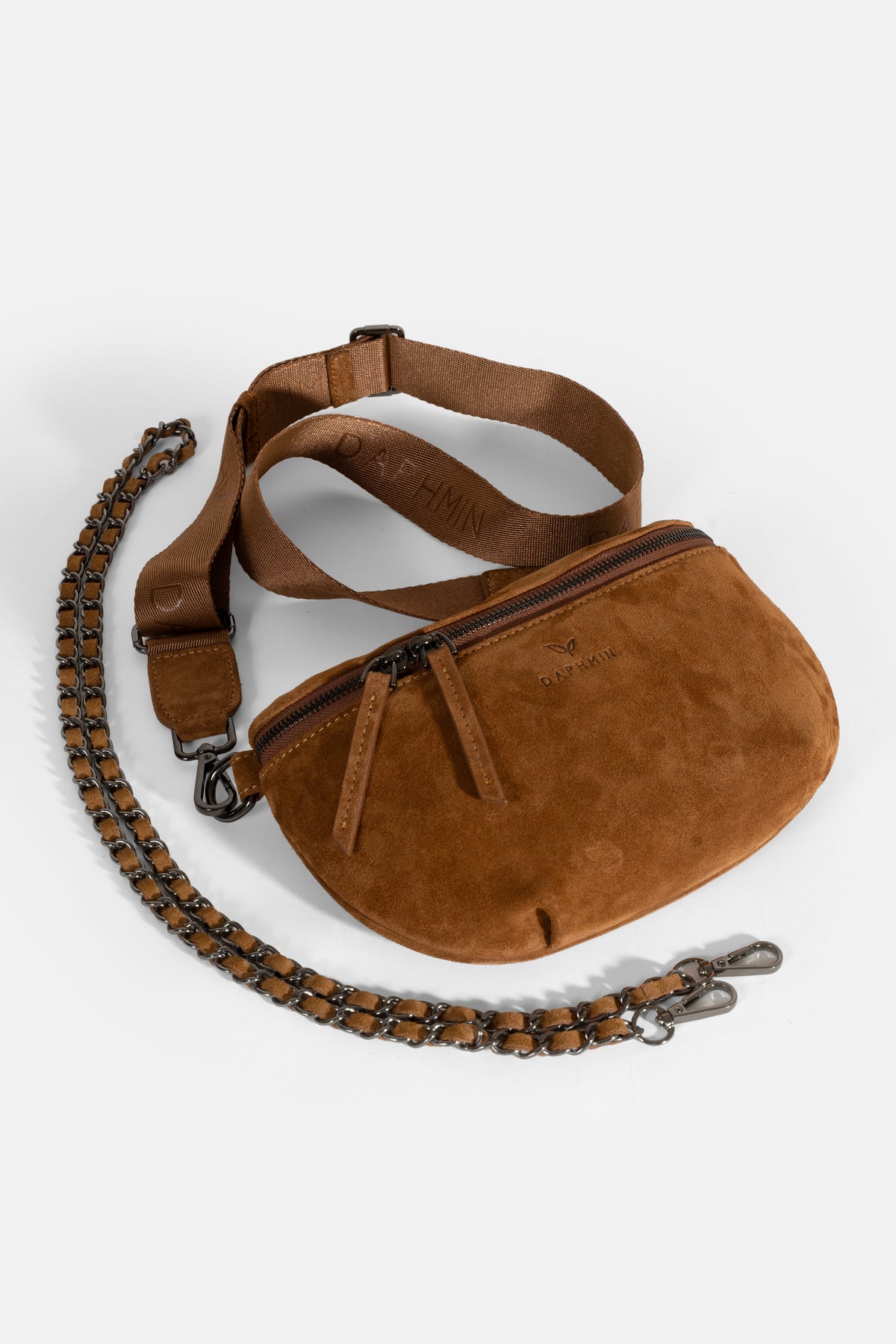 Suede Double-Strap Crossbody Bag – Tan, image 3