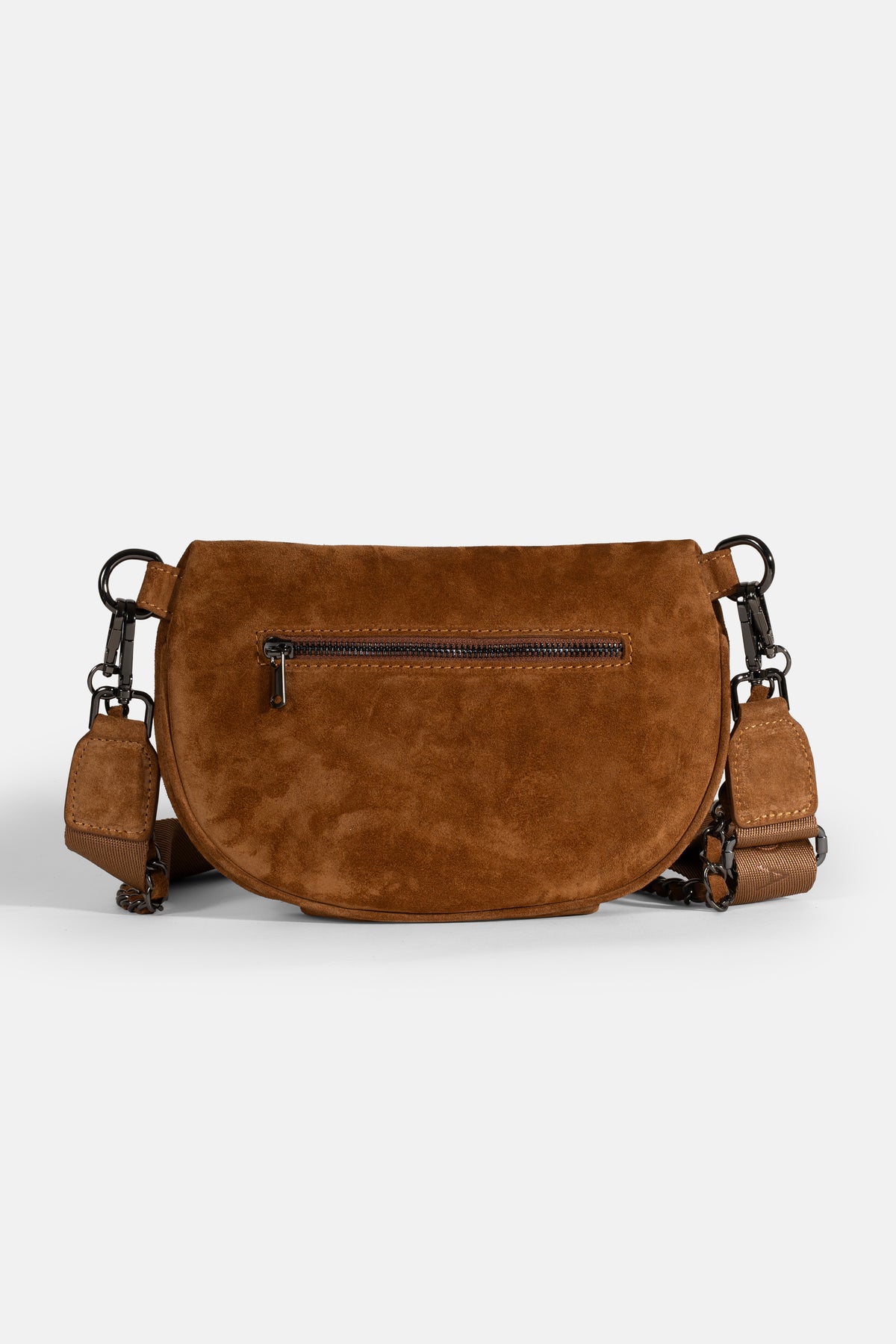 Suede Double-Strap Crossbody Bag – Tan, image 5