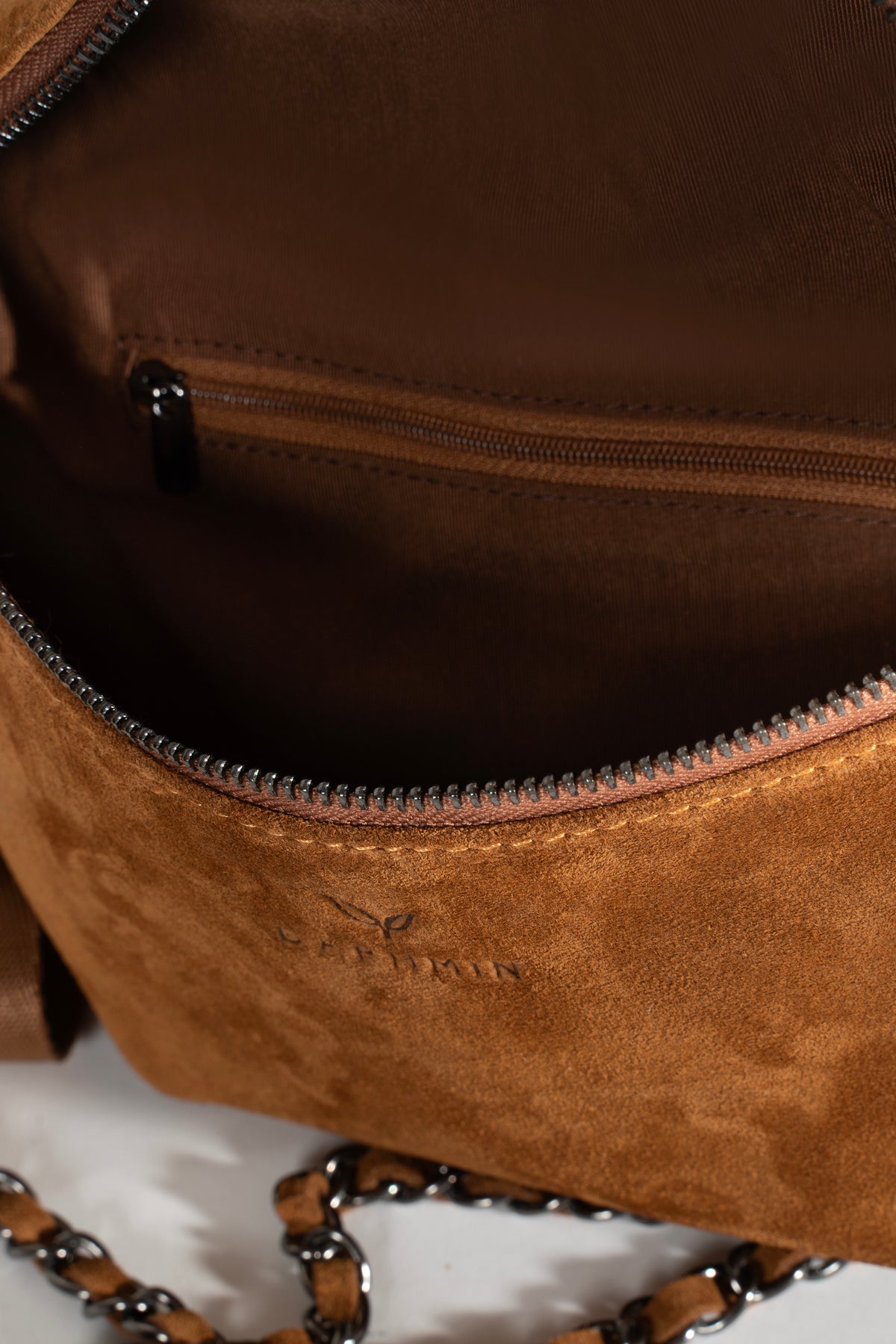 Suede Double-Strap Crossbody Bag – Tan, image 6