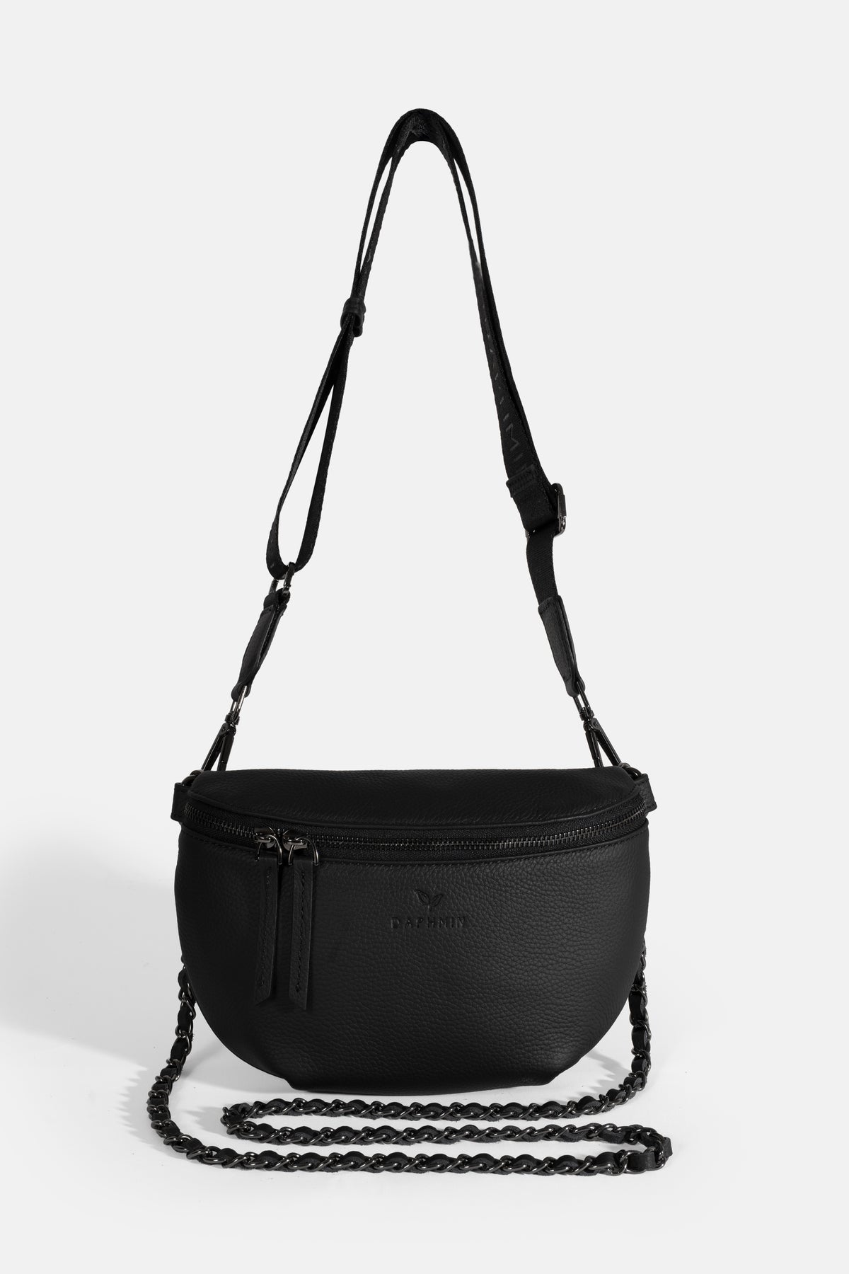 Double-Strap Crossbody Bag – Black