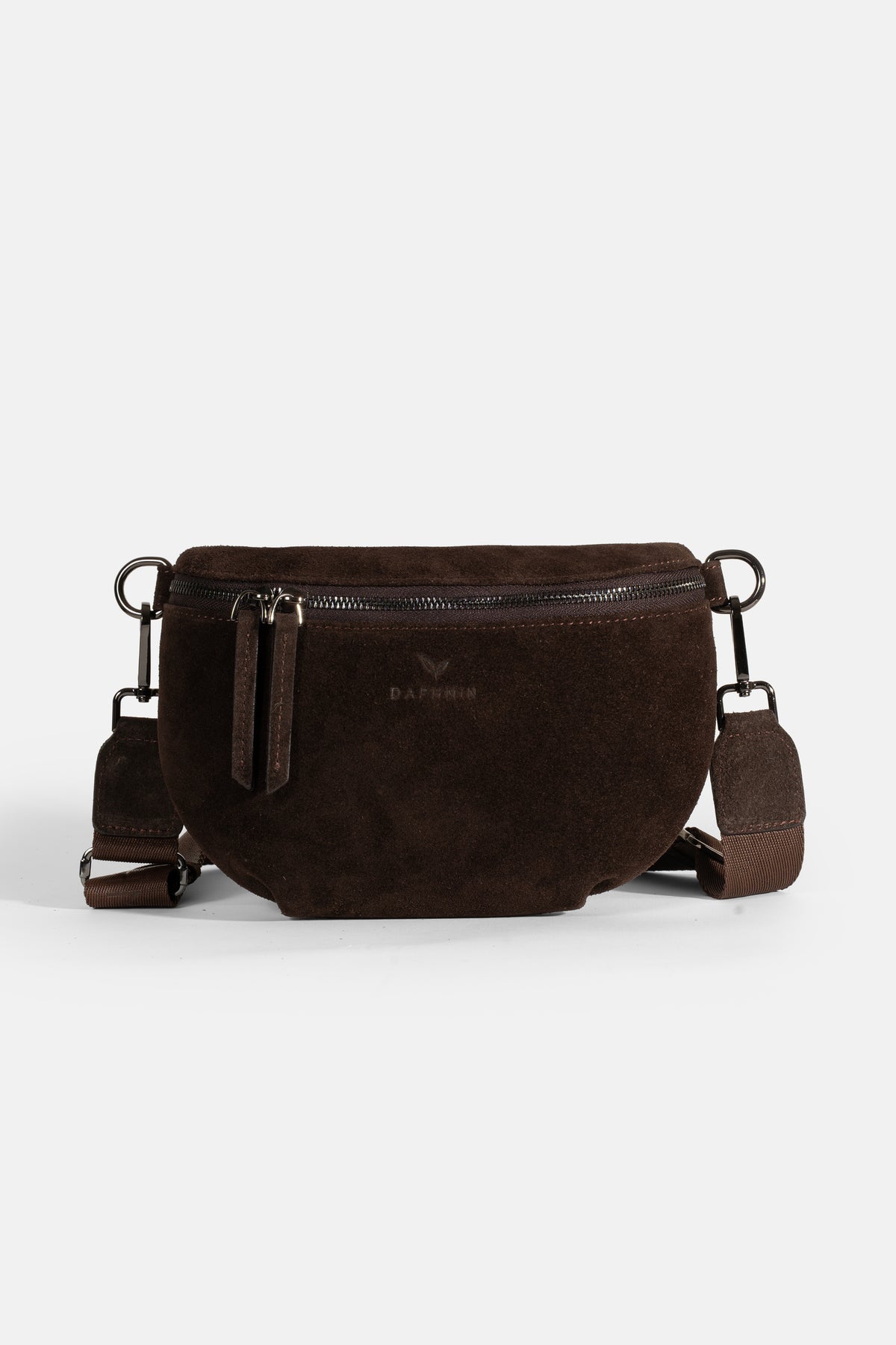 Suede Double-Strap Crossbody Bag – Brown, image 4
