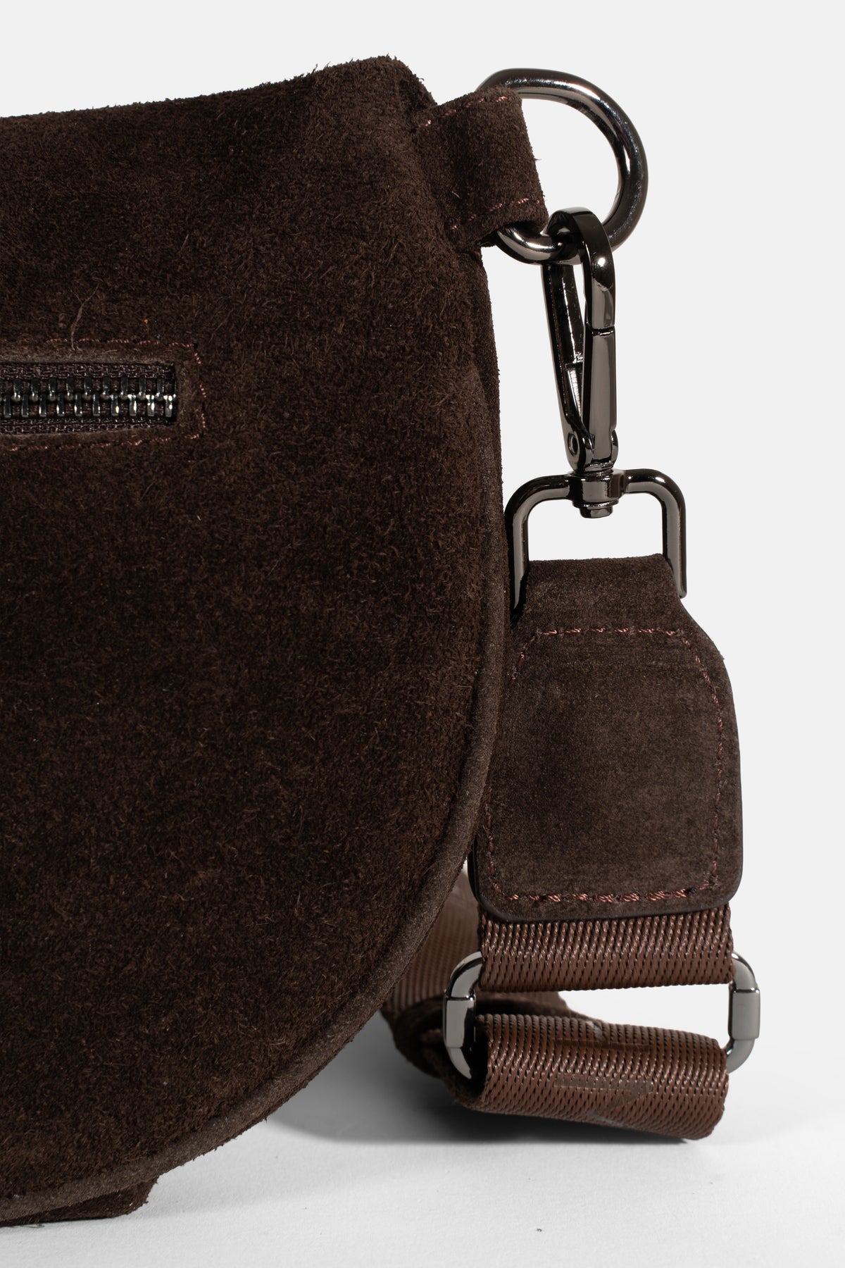 Suede Double-Strap Crossbody Bag – Brown, image 6