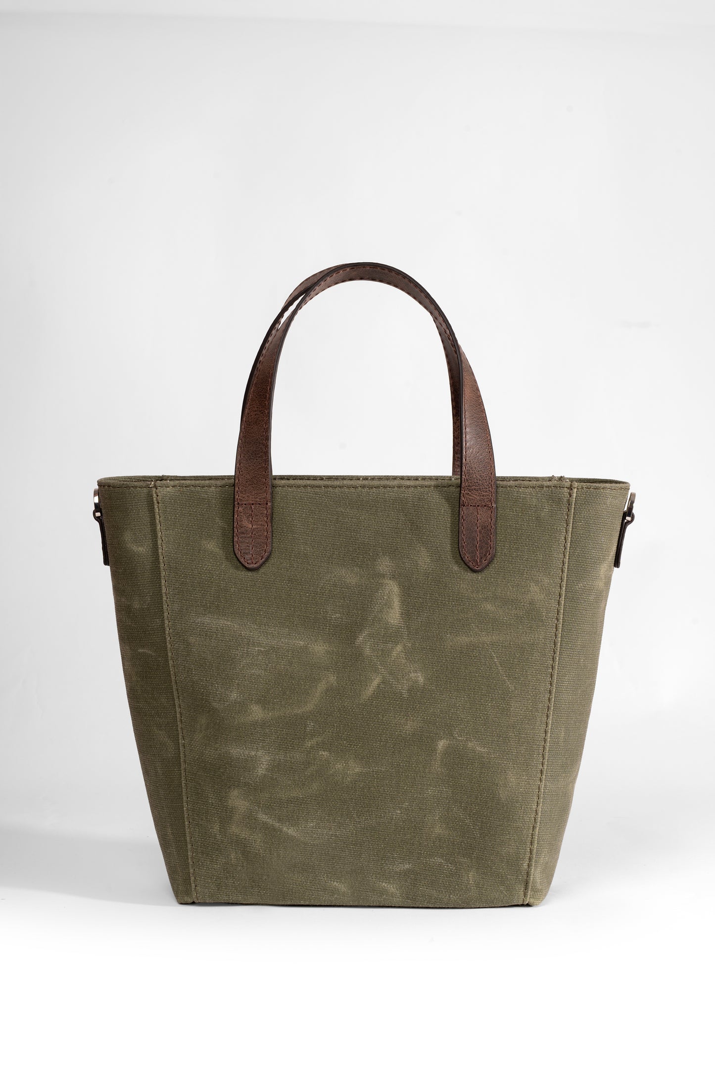 Daphne Flex Small Kanvas Tote - Haki El ve Omuz Çantası (Hakiki Deri Garnili)