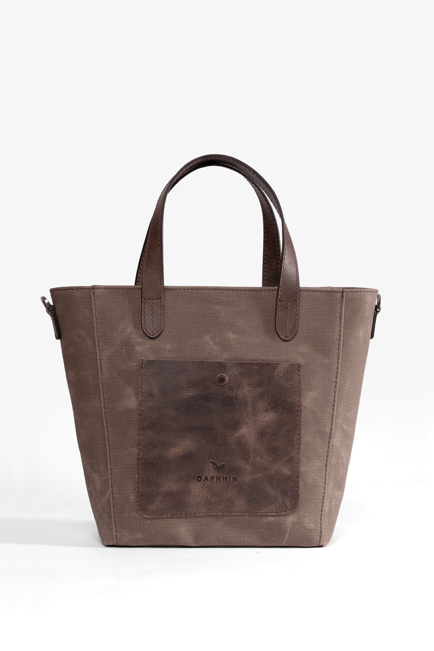 Daphne Flex Small Kanvas Tote - Kahverengi El ve Omuz Çantası (Hakiki Deri Garnili)