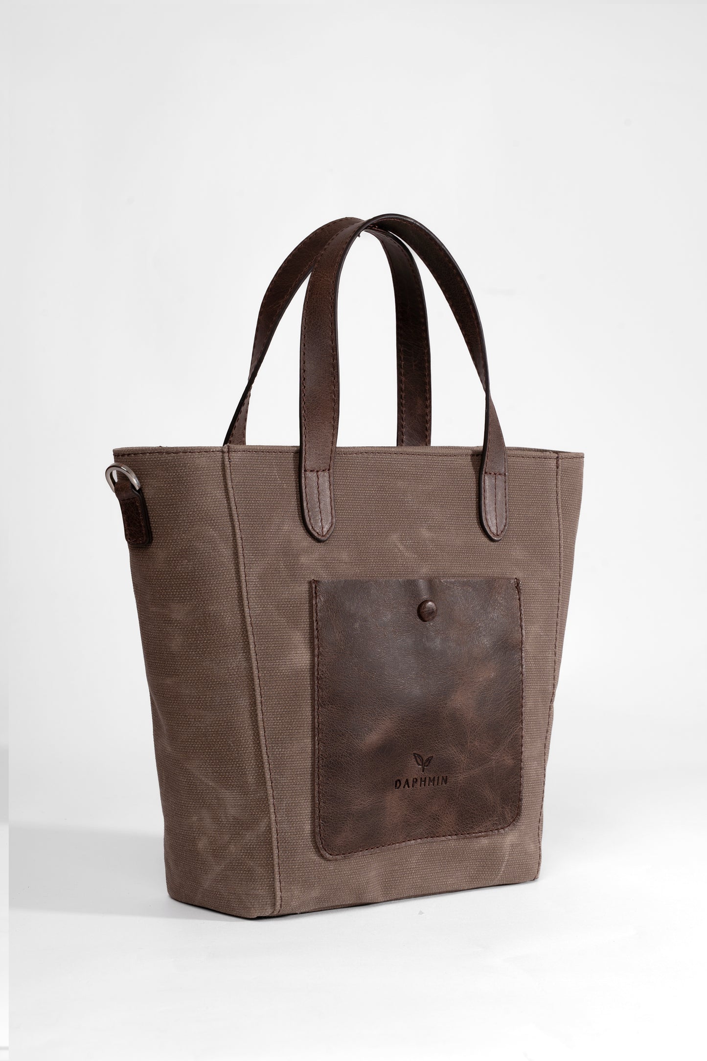 Daphne Flex Small Kanvas Tote - Kahverengi El ve Omuz Çantası (Hakiki Deri Garnili)
