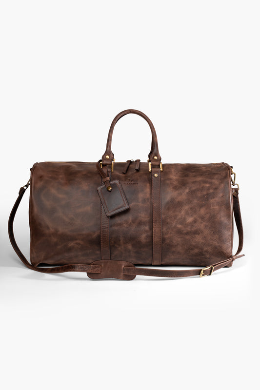 Daphmin Leather Weekender – Kahverengi Hakiki Deri Seyahat Çantası
